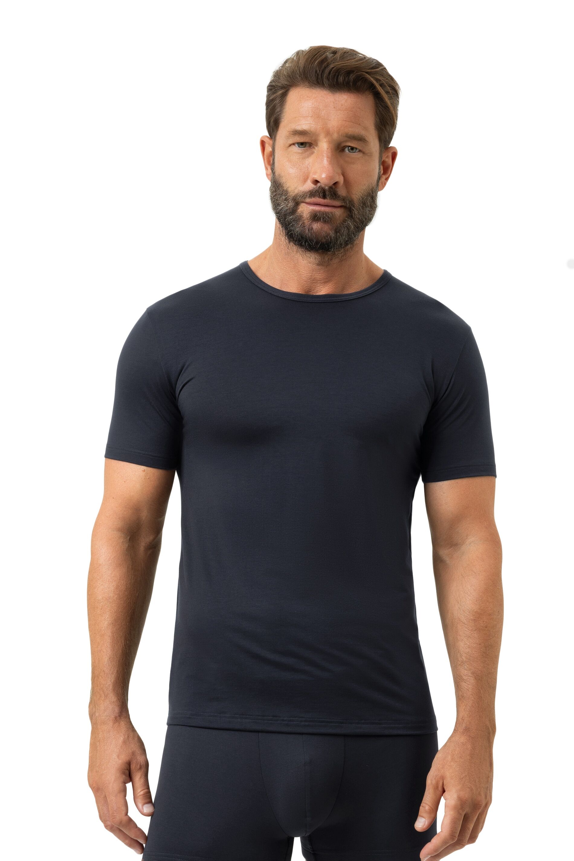 Mey heren shirt 1/2 arm Network, T-shirt korte mouw, marine blauw