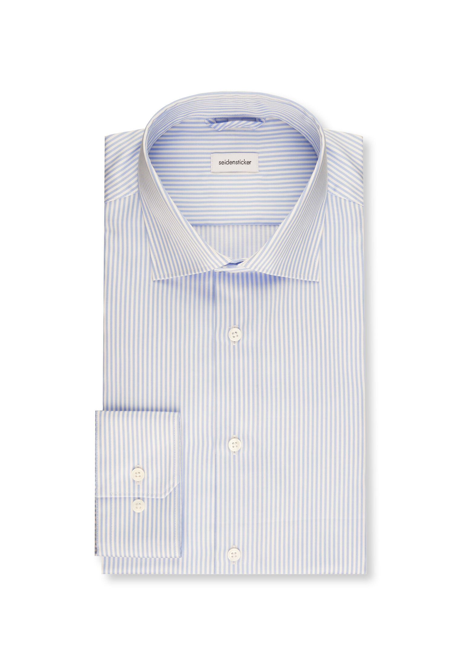 Seidensticker shaped fit overhemd, popeline, blauw gestreept