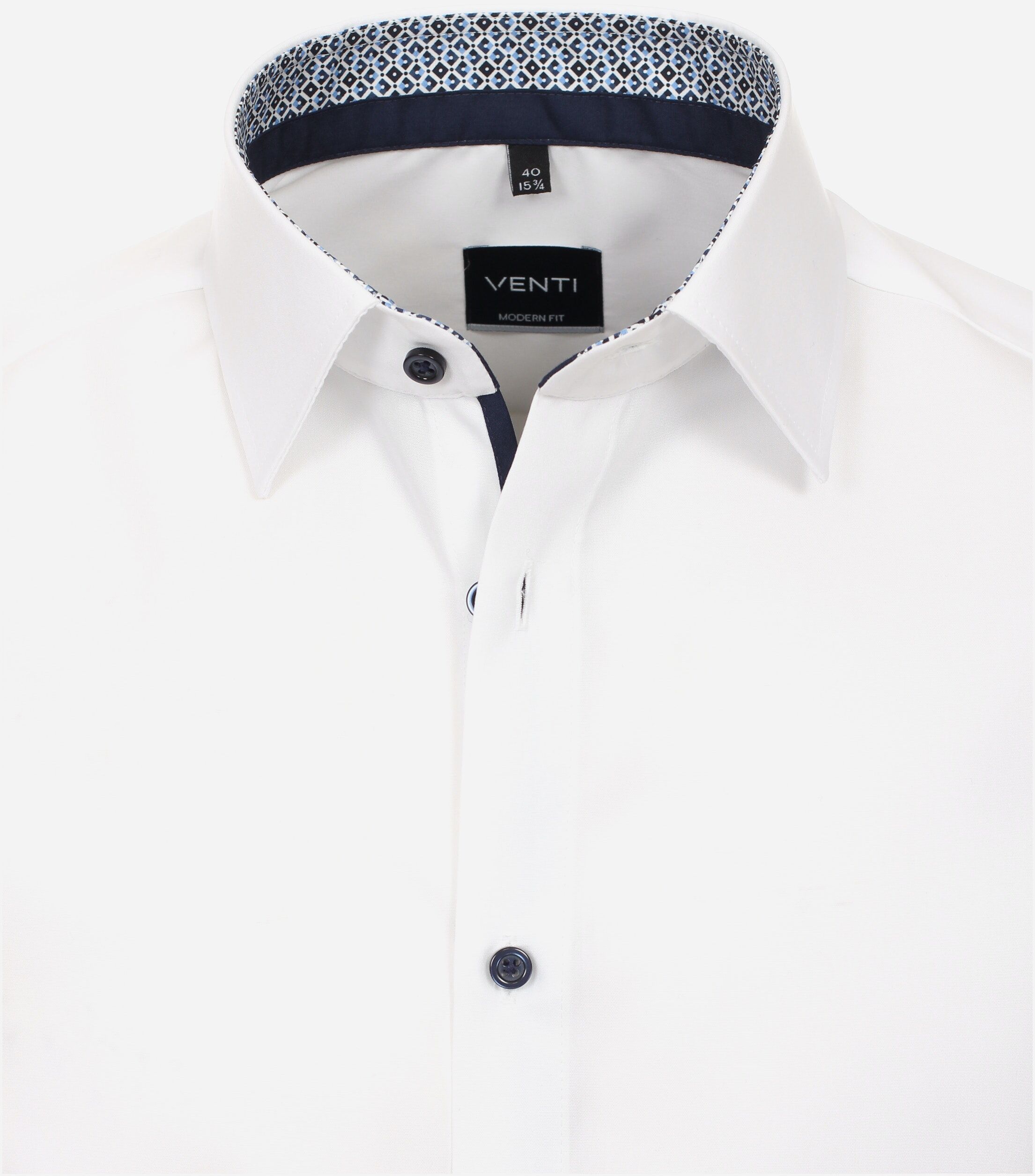 VENTI modern fit overhemd, popeline, wit