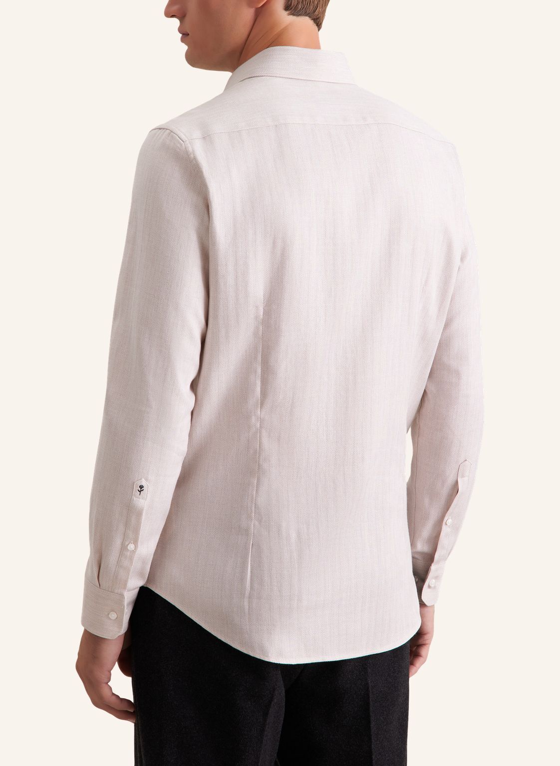 Seidensticker slim fit overhemd, herringbone, beige