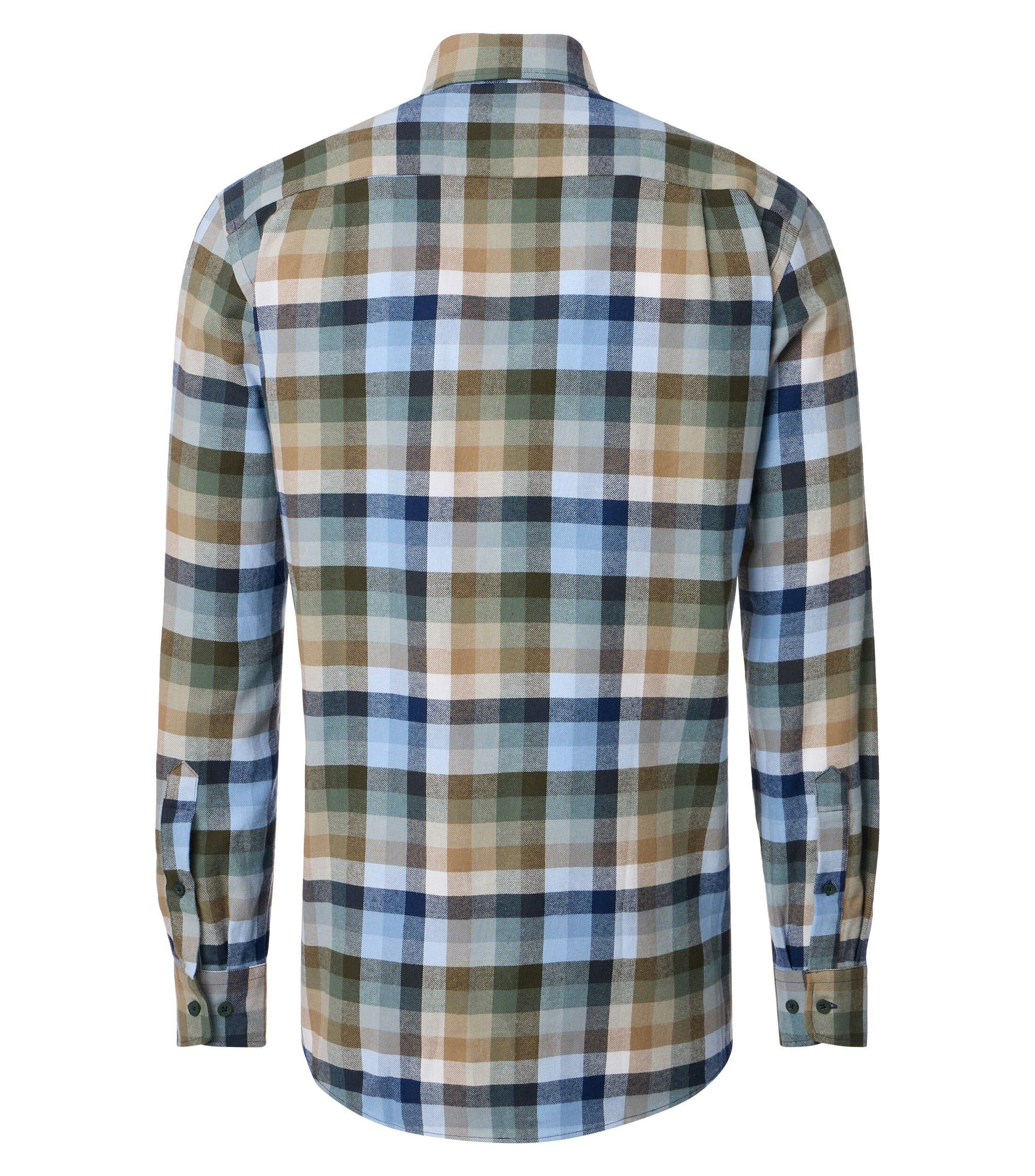 Redmond comfort fit overhemd, flanel, groen geruit