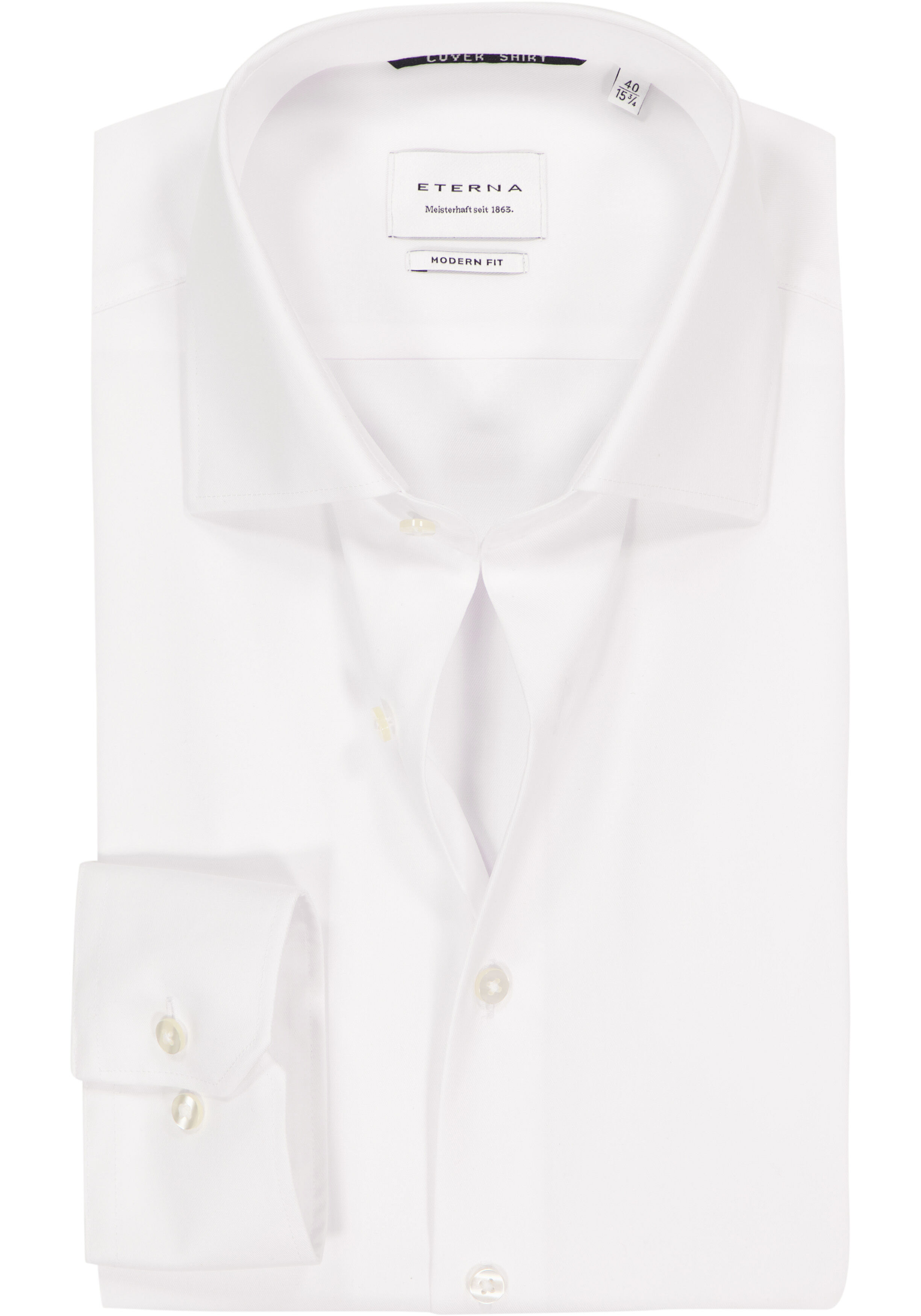 ETERNA modern fit overhemd, niet doorschijnend twill heren overhemd, wit