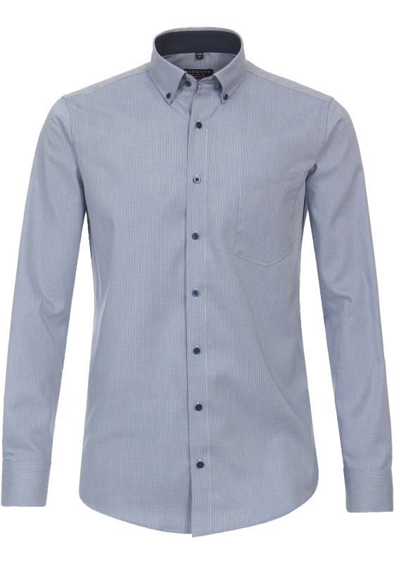 Redmond modern fit overhemd, popeline, blauw mini dessin Redmond modern fit overhemd, popeline, blauw mini dessin