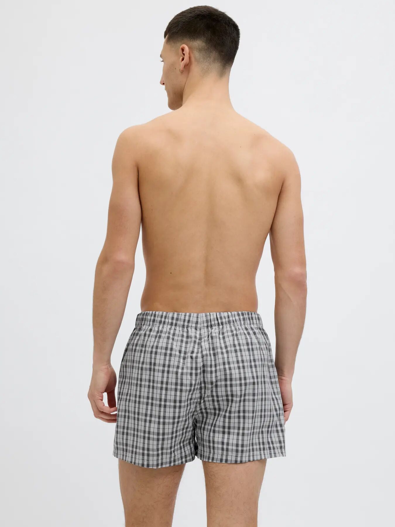 JACK & JONES Jacmilano woven boxers (3-pack), heren wijde boxers, poppy seed black, vapor blue checks
