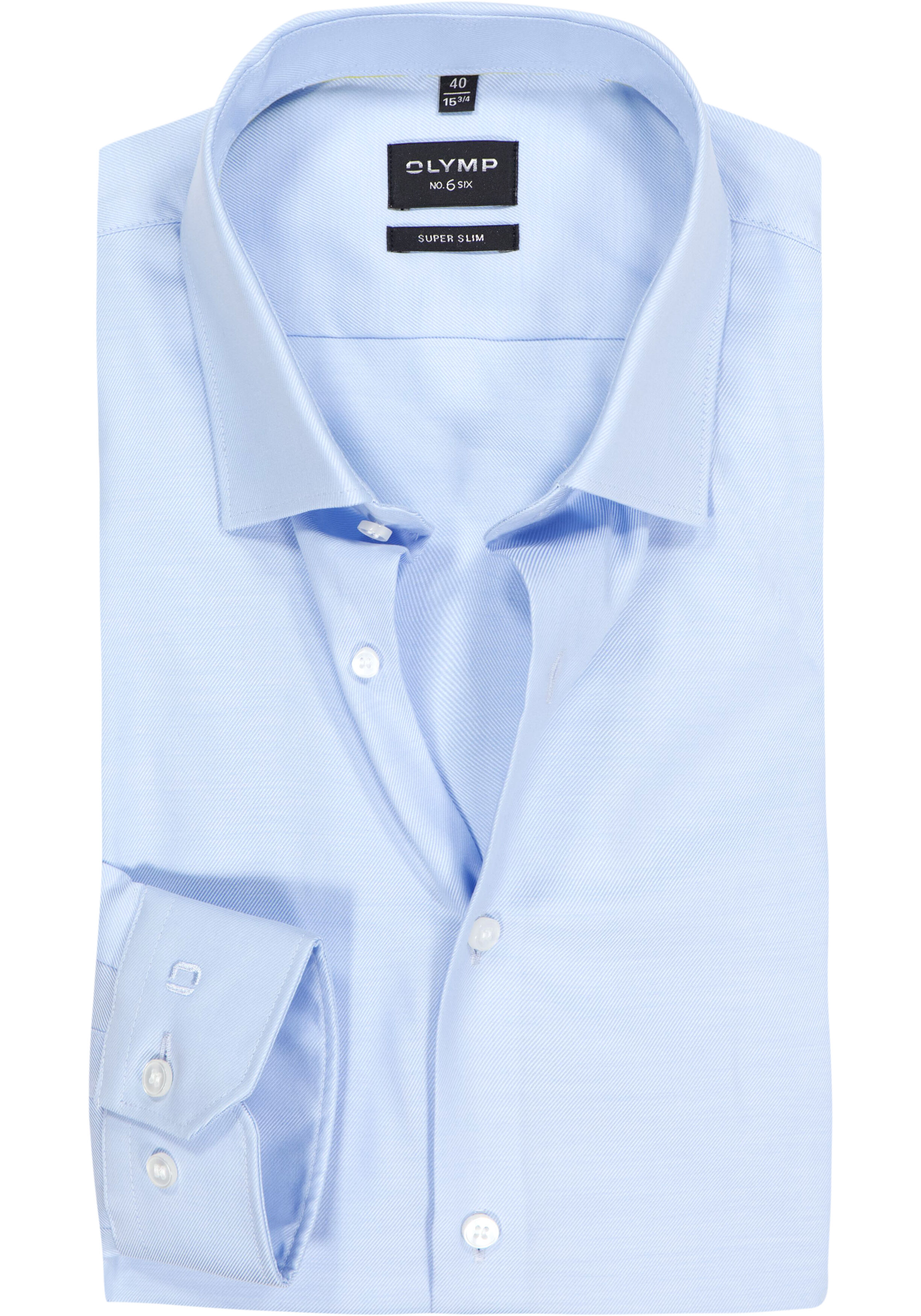 OLYMP No. Six super slim fit overhemd, lichtblauw twill