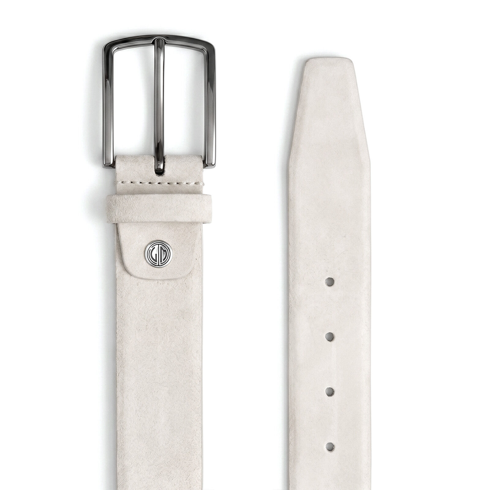 LINDENMANN leren heren riem, grijs