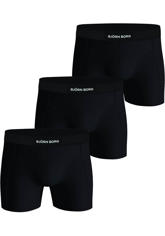 Bjorn Borg Cotton Stretch boxers, heren boxers normale lengte (3-pack), zwart Bjorn Borg Cotton Stretch boxers, heren boxers normale lengte (3-pack), zwart