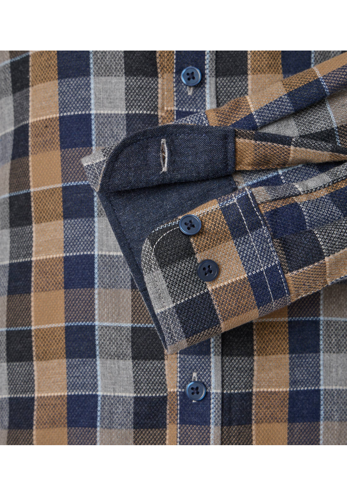 CASA MODA Sport casual fit overhemd, flanel, grijs geruit - 444308200-750 CASA MODA Sport casual fit overhemd, flanel, grijs geruit - 444308200-750