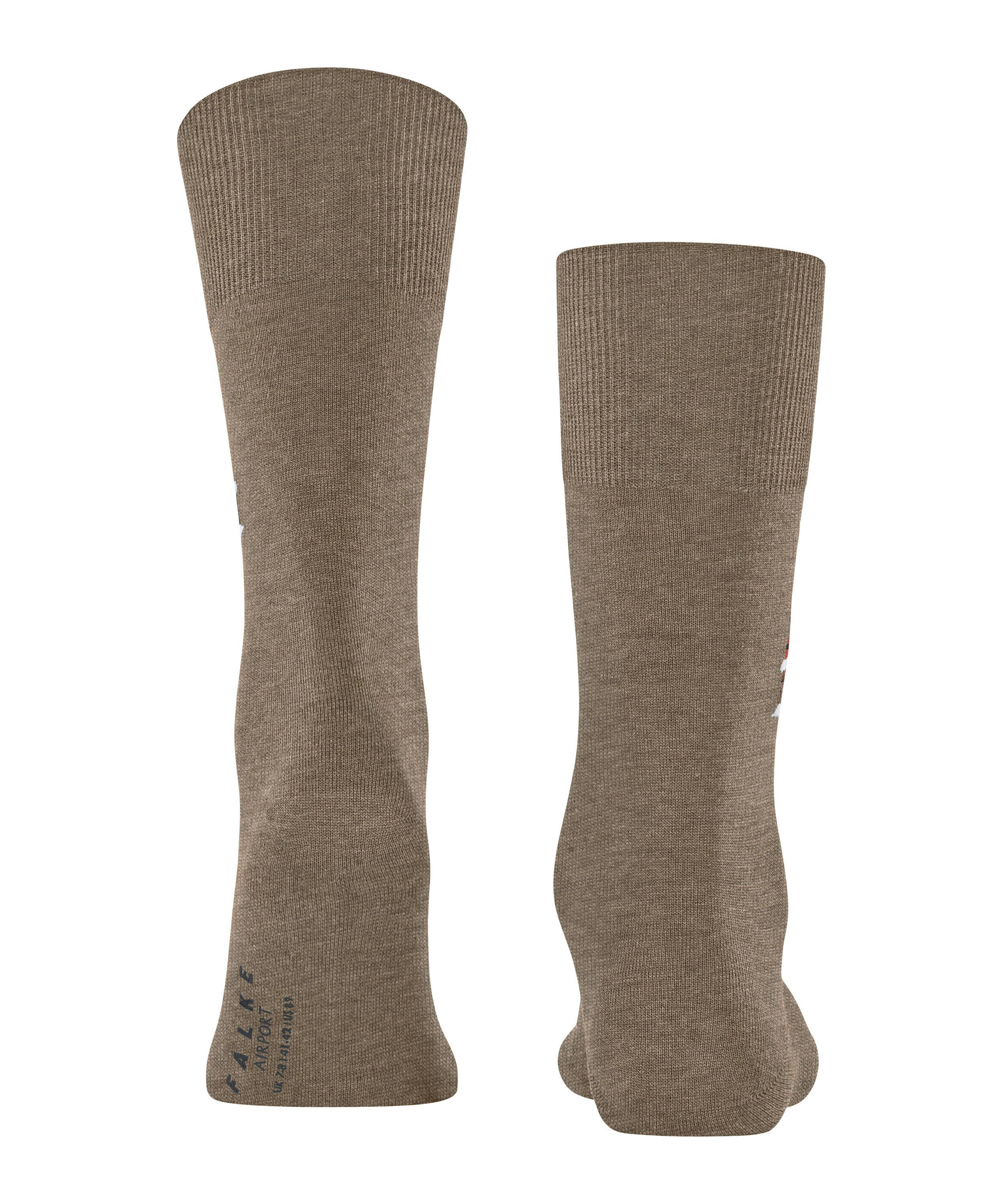 FALKE Airport Santa herensokken, bruin (nutmeg melange)