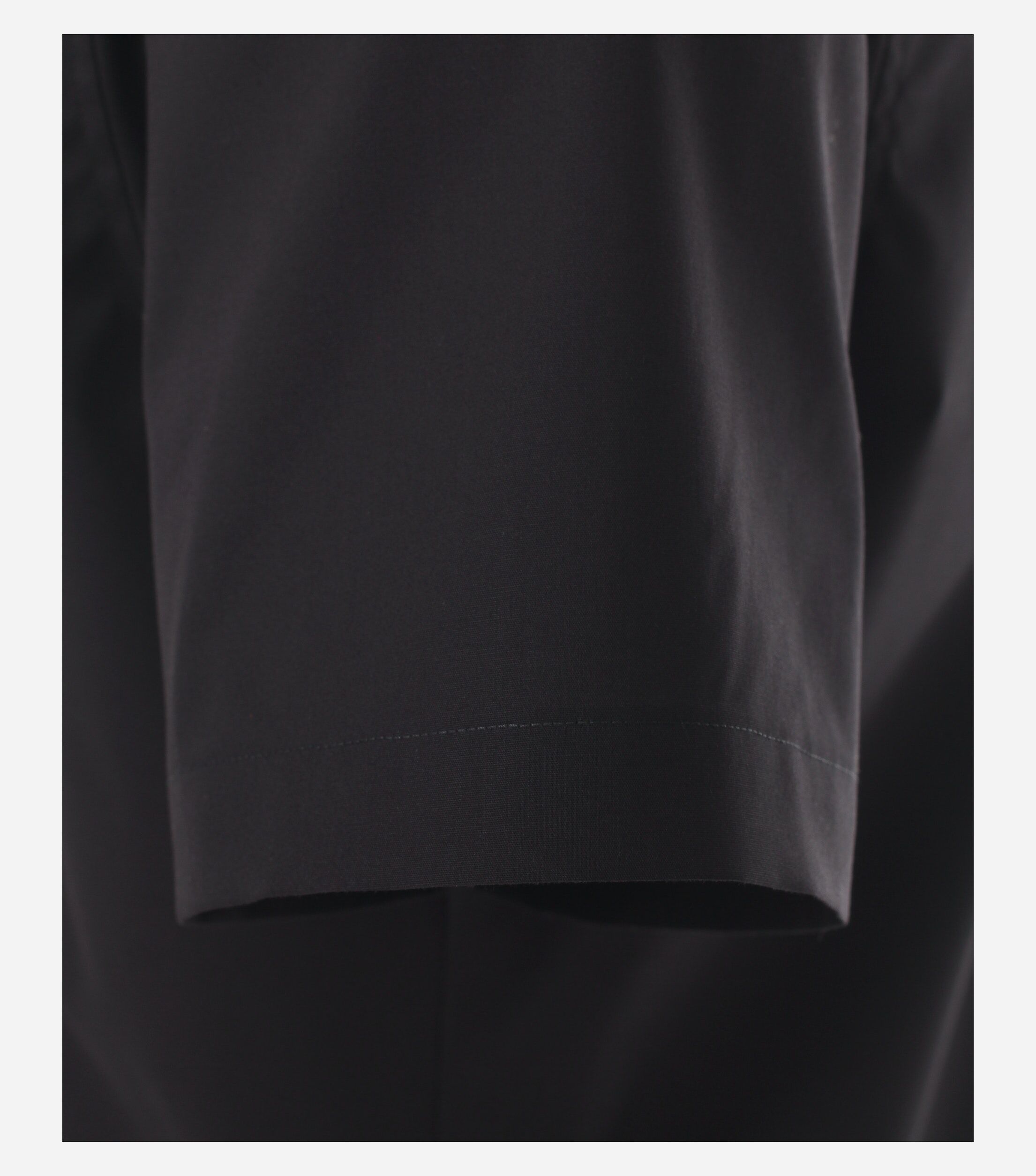 VENTI body fit overhemd, korte mouw, popeline, zwart