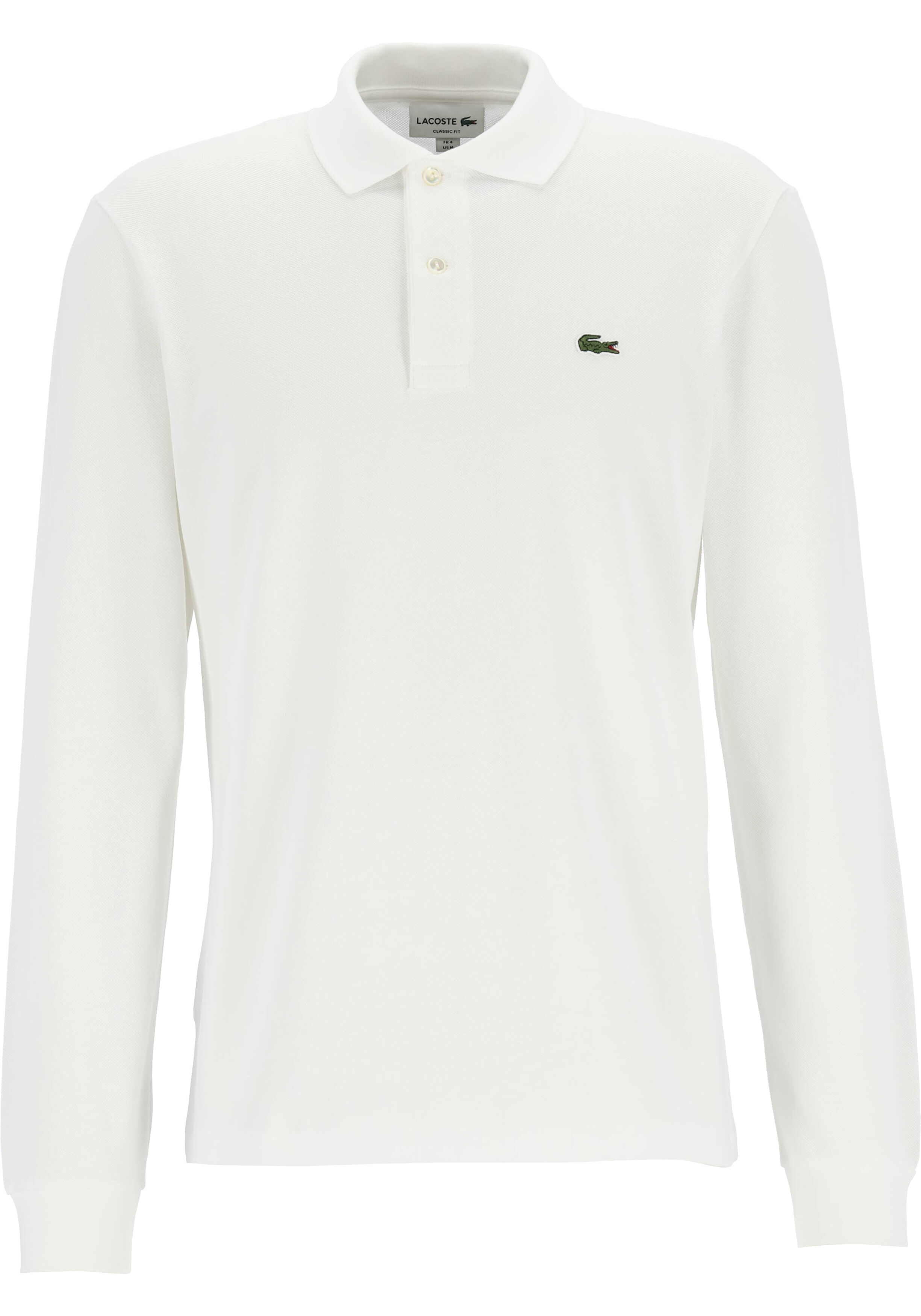 Lacoste Classic Fit polo lange mouw, wit