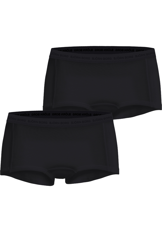 Bjorn Borg dames Core minishorts, boxers korte pijpen (2-pack), zwart, zwart Bjorn Borg dames Core minishorts, boxers korte pijpen (2-pack), zwart, zwart