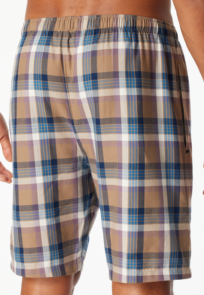 SCHIESSER Mix + Relax Short, heren korte pyjama- of loungebroek, noga geruit