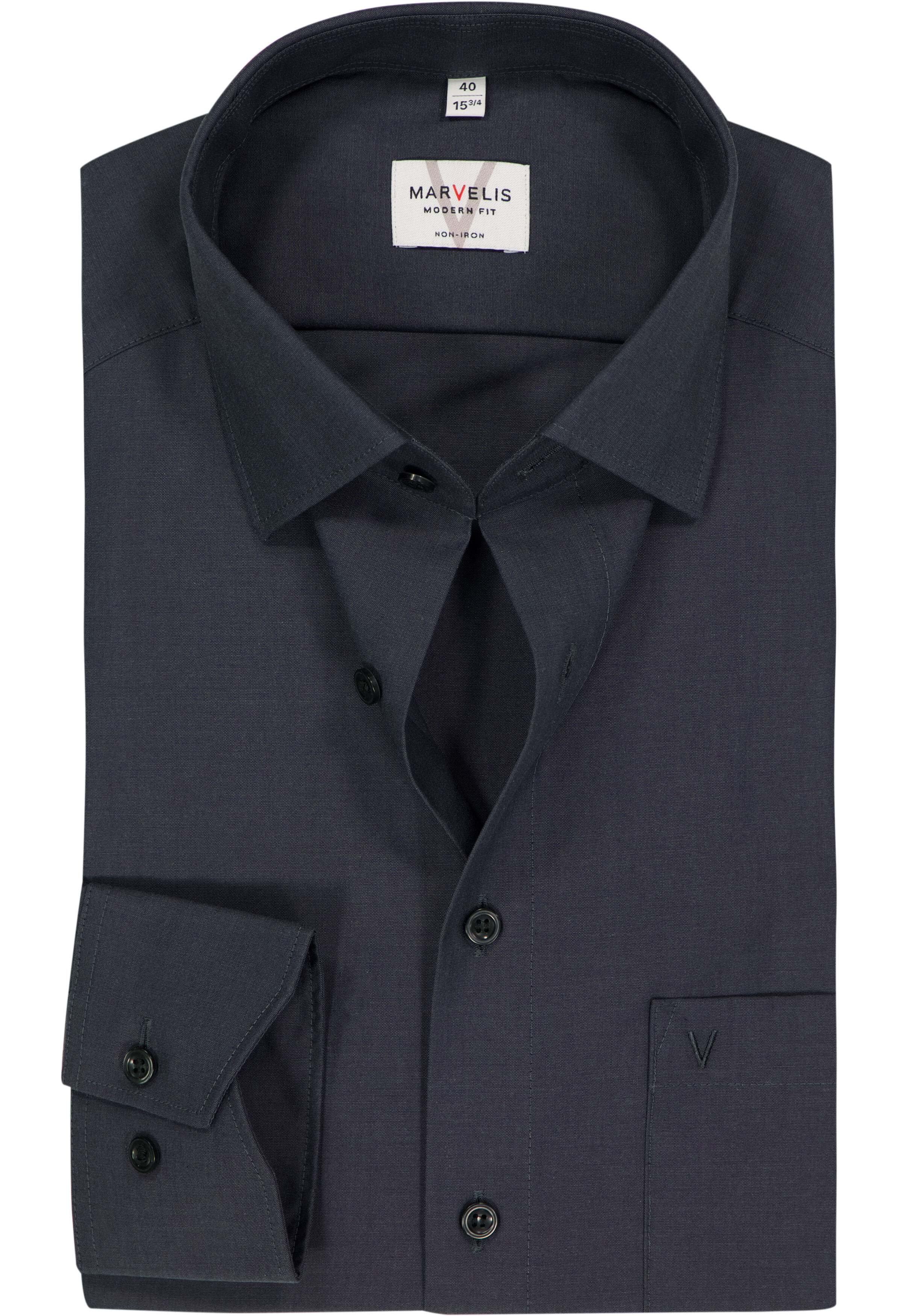 MARVELIS modern fit overhemd, antraciet grijs