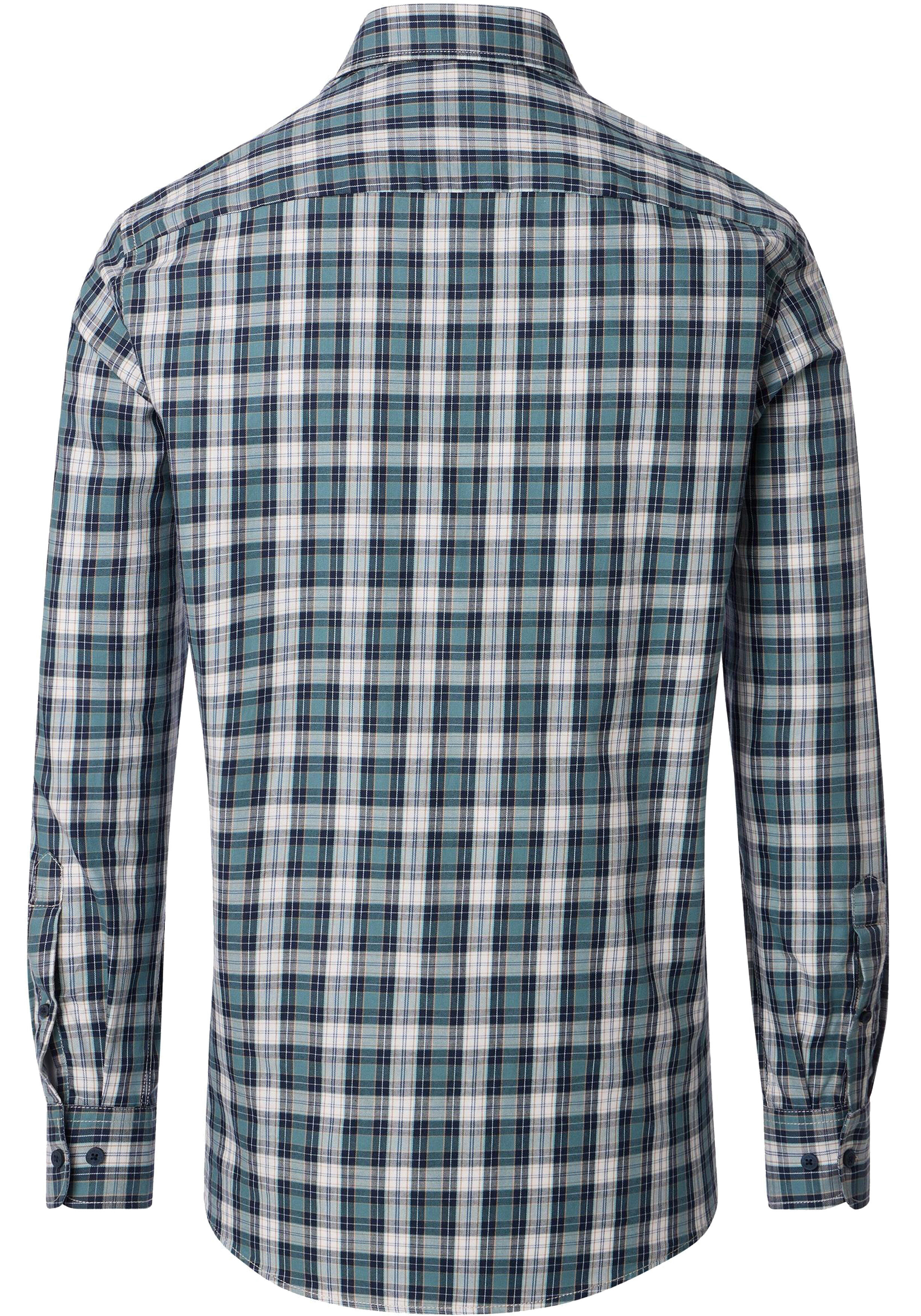 CASA MODA Sport comfort fit overhemd, twill, groen met blauw en wit geruit
