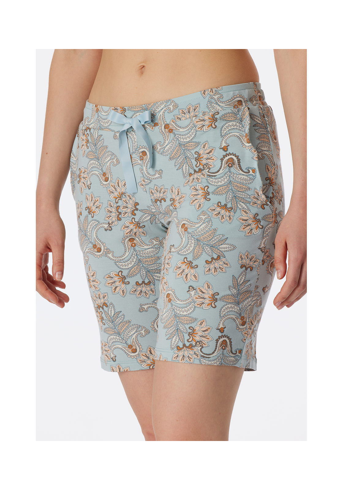 image_3_175479-420_3_1280x1280 SCHIESSER Mix+Relax loungebroek kort, dames bermuda modal bluebird gedessineerd