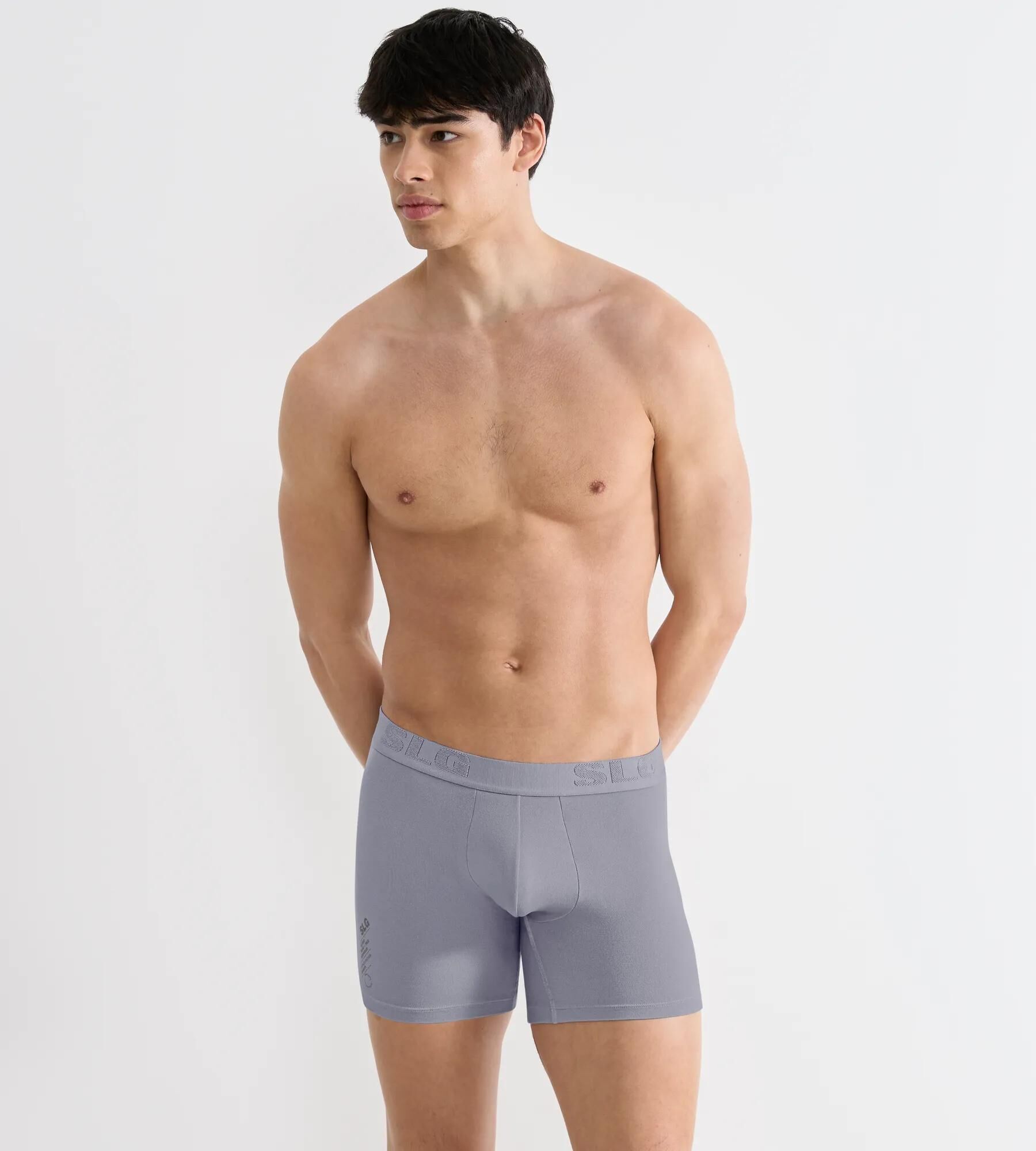 Sloggi Men SLG Base Soft Short, heren boxershort korte pijp (2-pack), grijsblauw