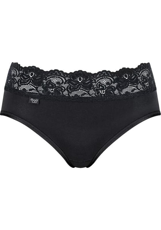 Sloggi Women Romance Midi (1-pack), dames slip, zwart Sloggi Women Romance Midi (1-pack), dames slip, zwart