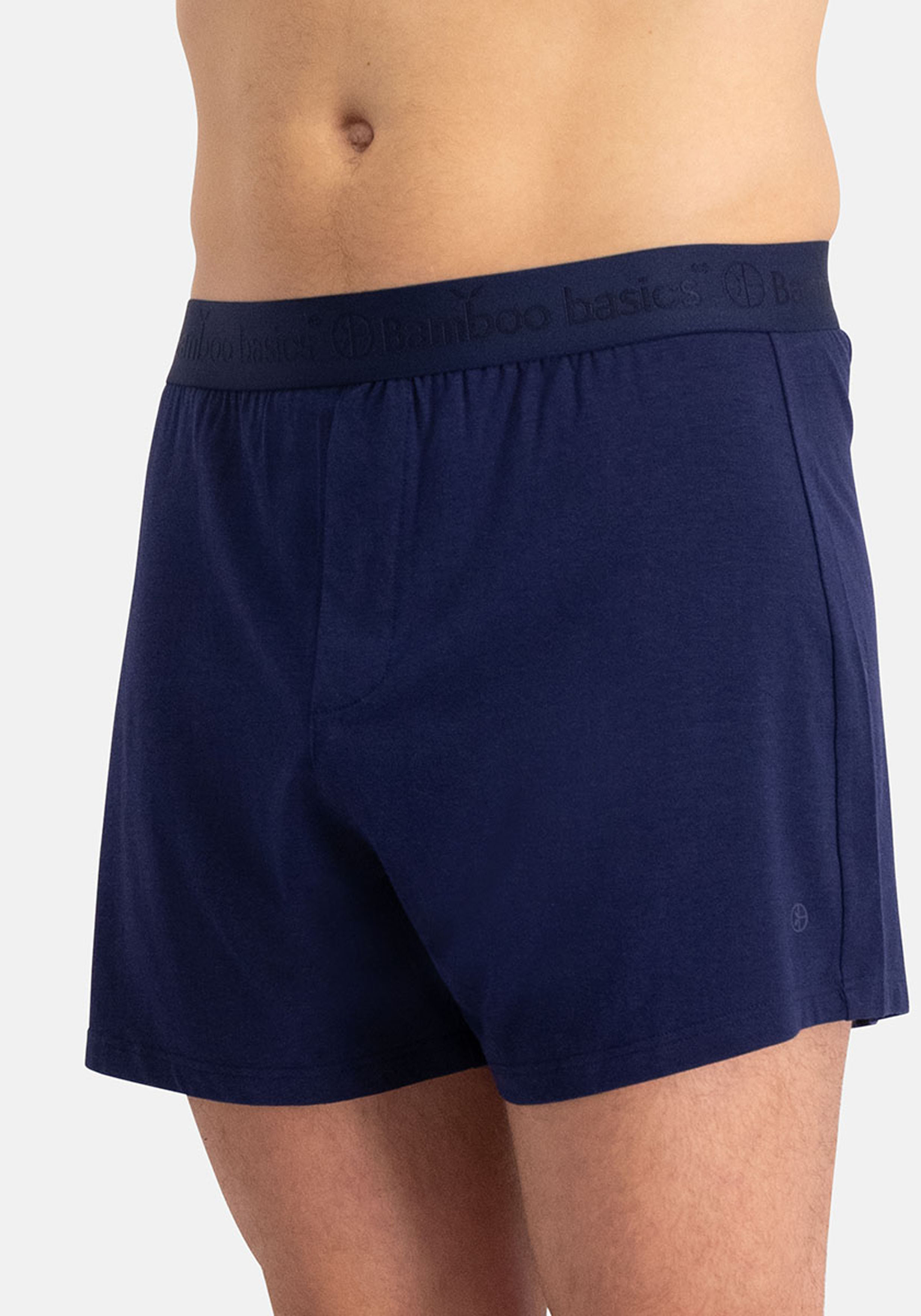 Bamboo Basics Kay loose fit boxer (2-pack), heren wijde boxer, donkerblauw