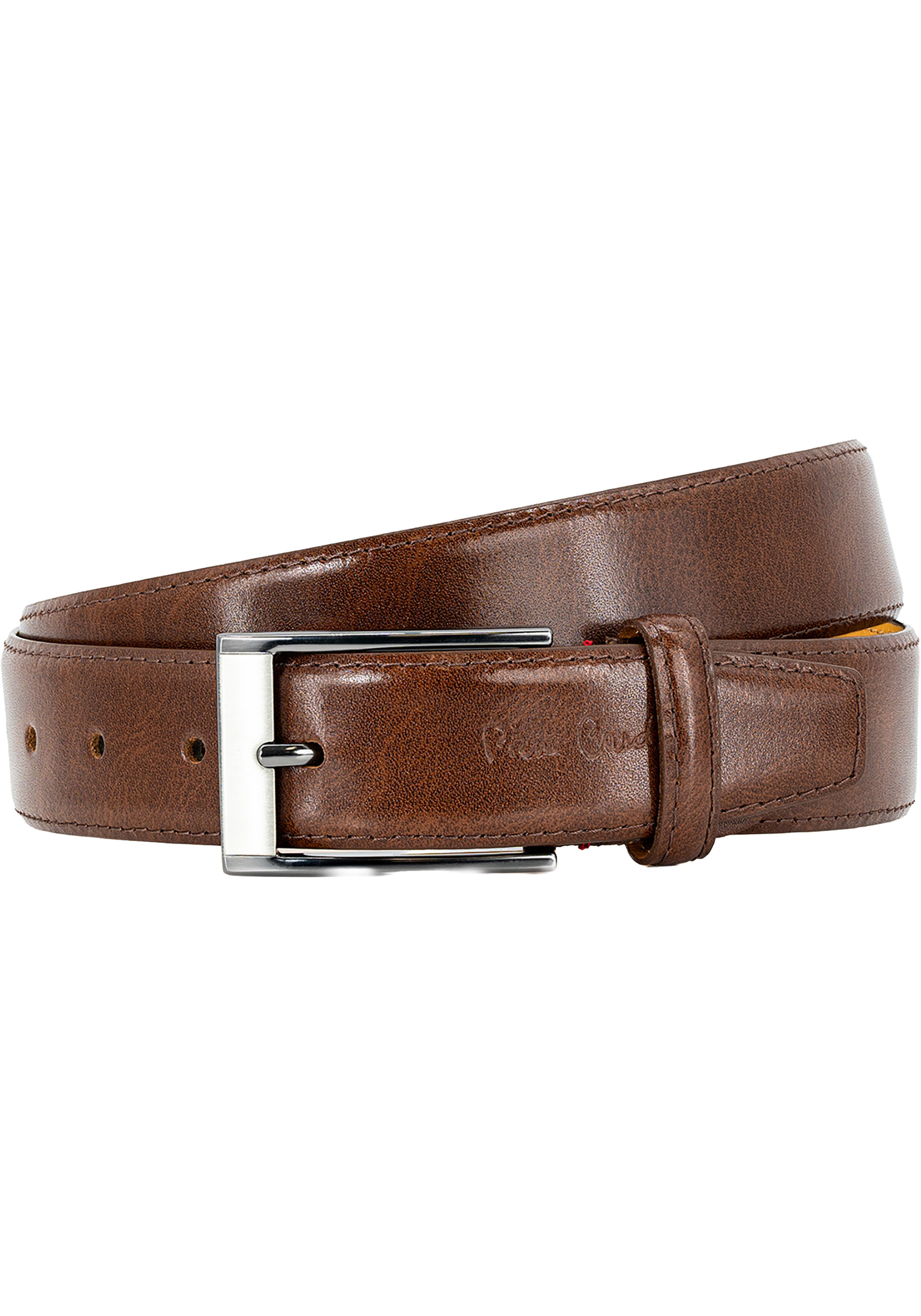PIERRE CARDIN leren heren riem, mahonie bruin