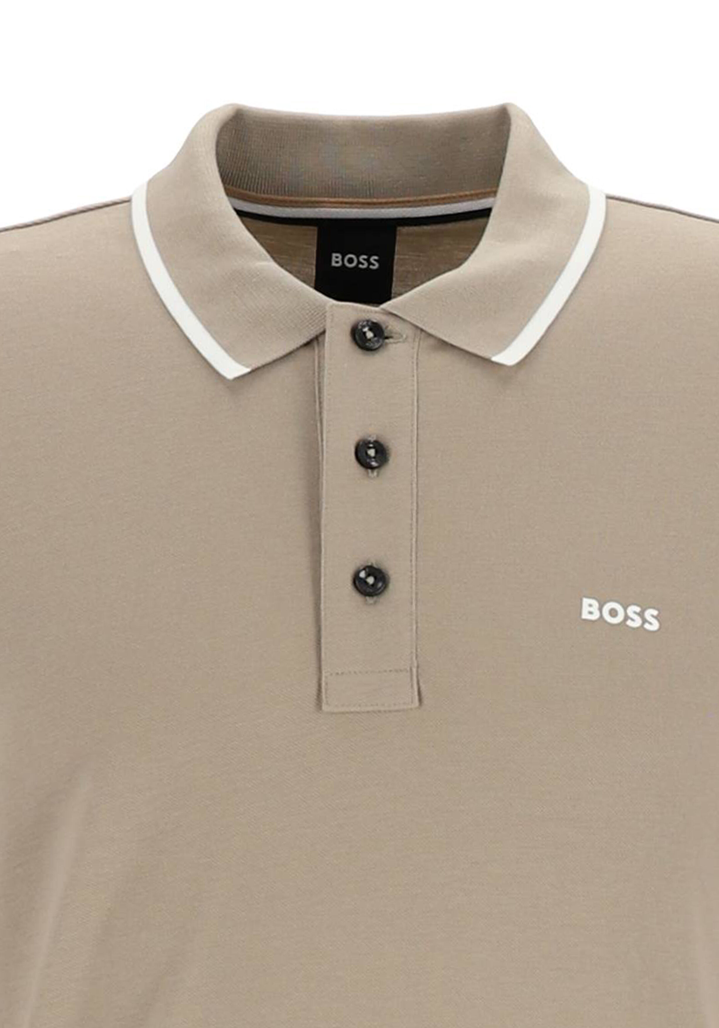 BOSS Parlay regular fit polo, pique, beige