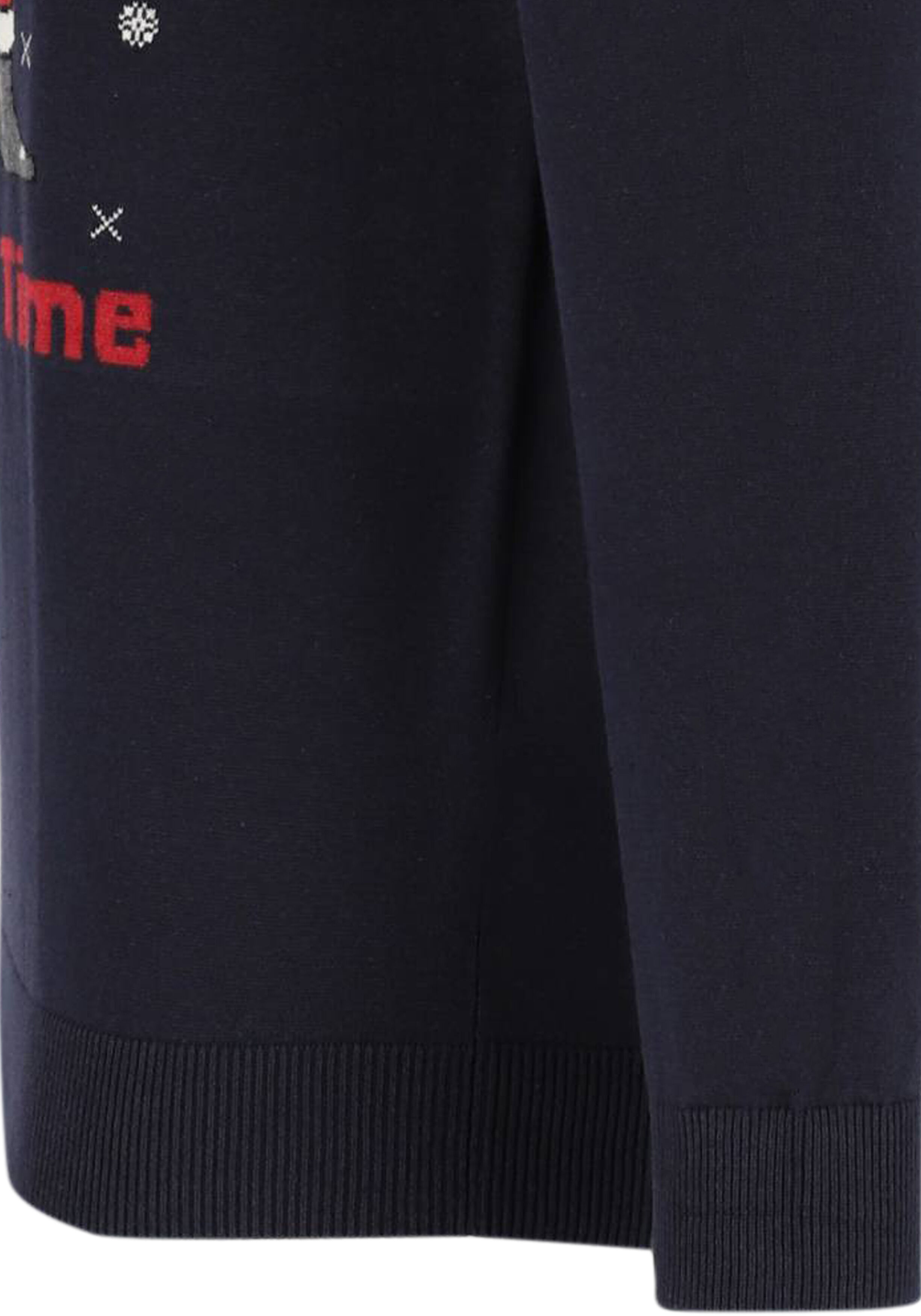 MARVELIS modern fit Kersttrui katoen, O-hals, marine blauw