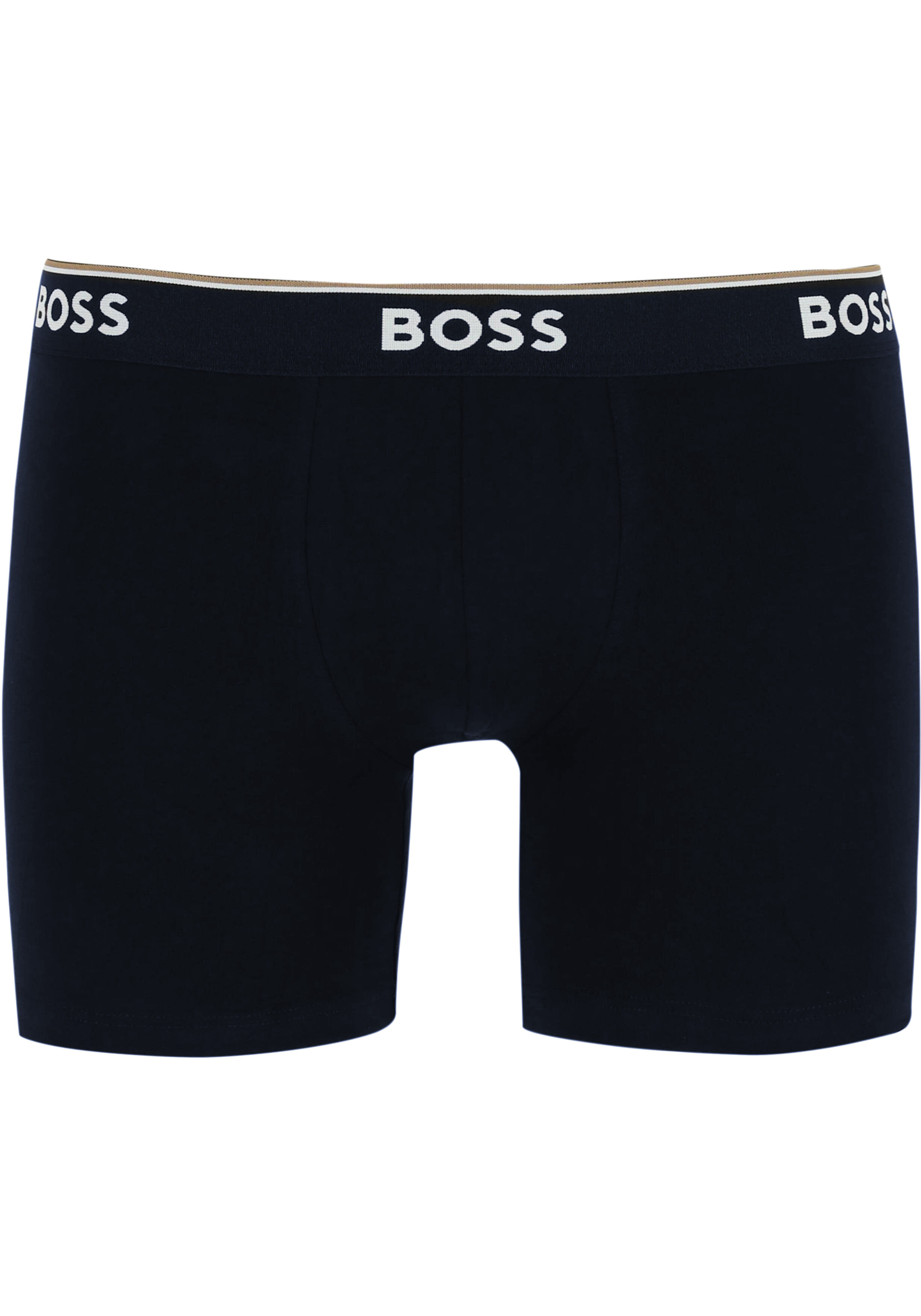 HUGO BOSS Power boxer briefs (3-pack), heren boxers normale lengte, blauw met gekleurde tailleband