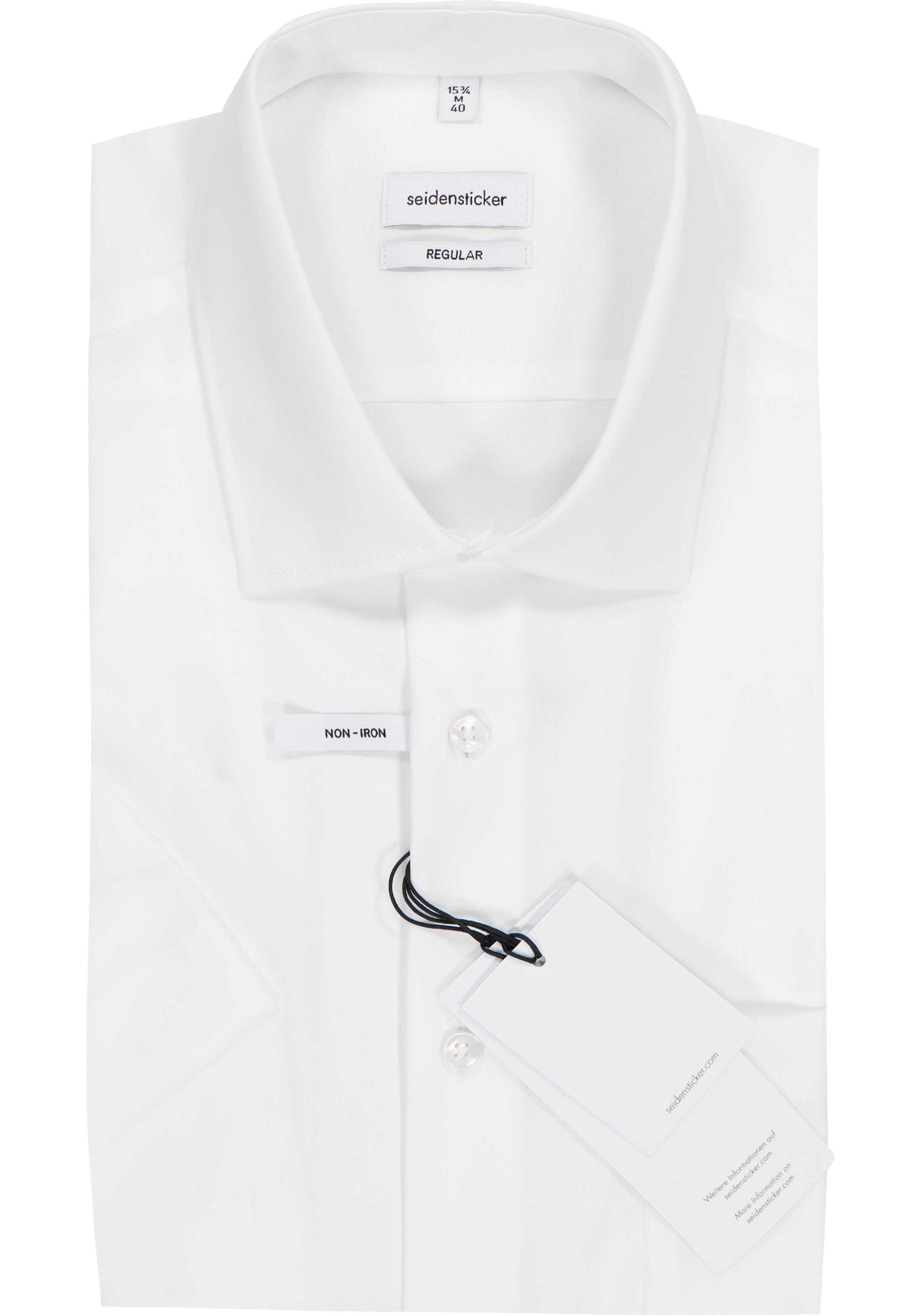 Seidensticker regular fit overhemd, korte mouw, wit 