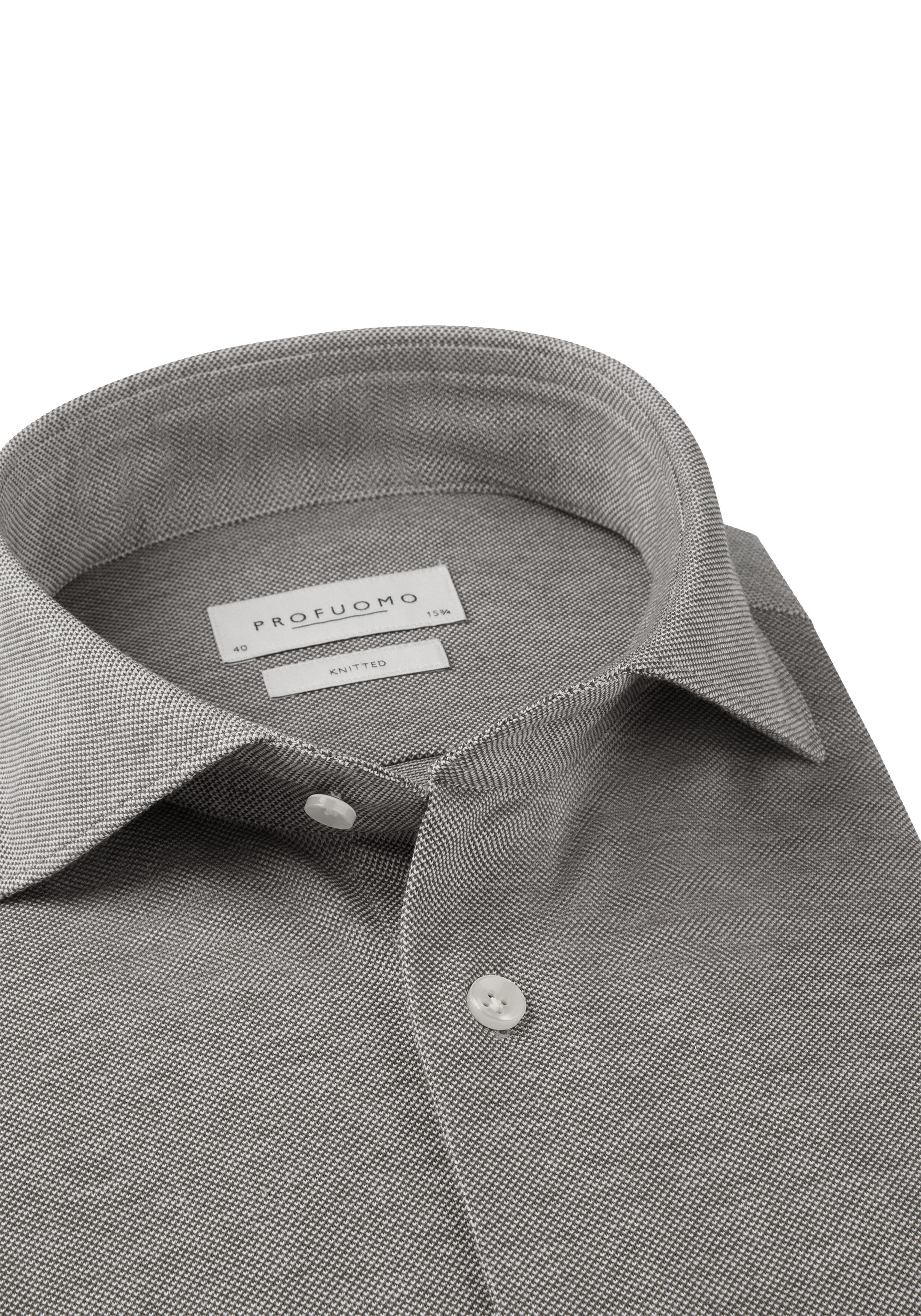 Profuomo slim fit heren overhemd, jersey, bruin