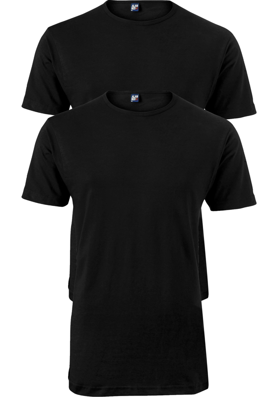 ALAN RED T-shirts Derby extra lang (2-pack), O-hals, zwart ALAN RED T-shirts Derby extra lang (2-pack), O-hals, zwart