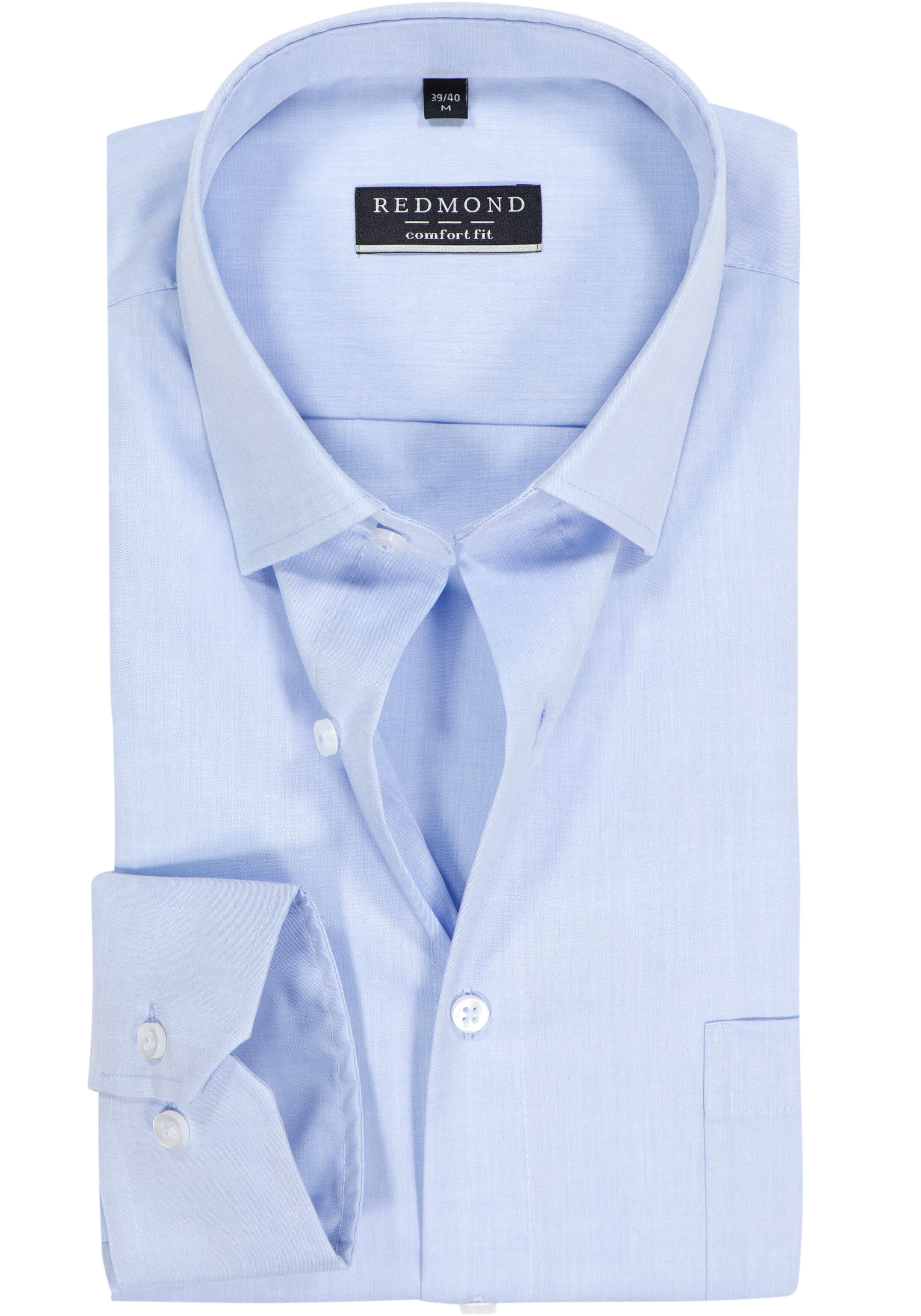 Redmond comfort fit overhemd, popeline, blauw