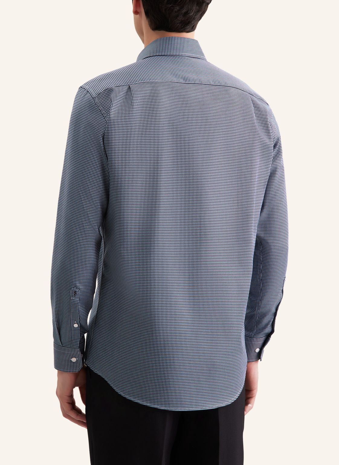 Seidensticker regular fit overhemd, popeline, blauw geruit