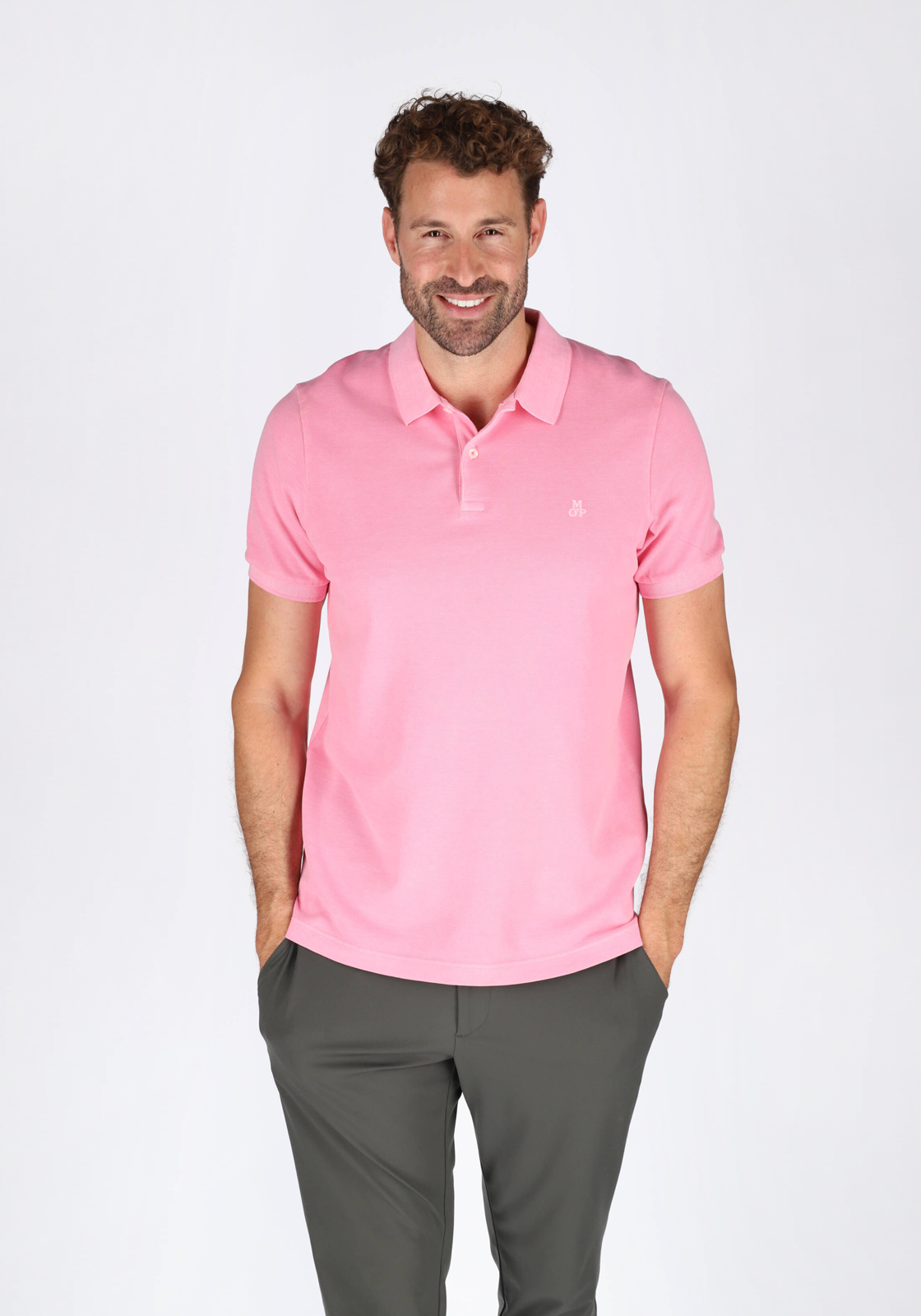 02-7325867901134-hemdvoorhem-Shoot_Auke_900138_mixed_brands-tm_juni_2028-marc_o_polo-basis-M22249653190-643_HR Marc O'Polo shaped fit polo, heren poloshirt, roze