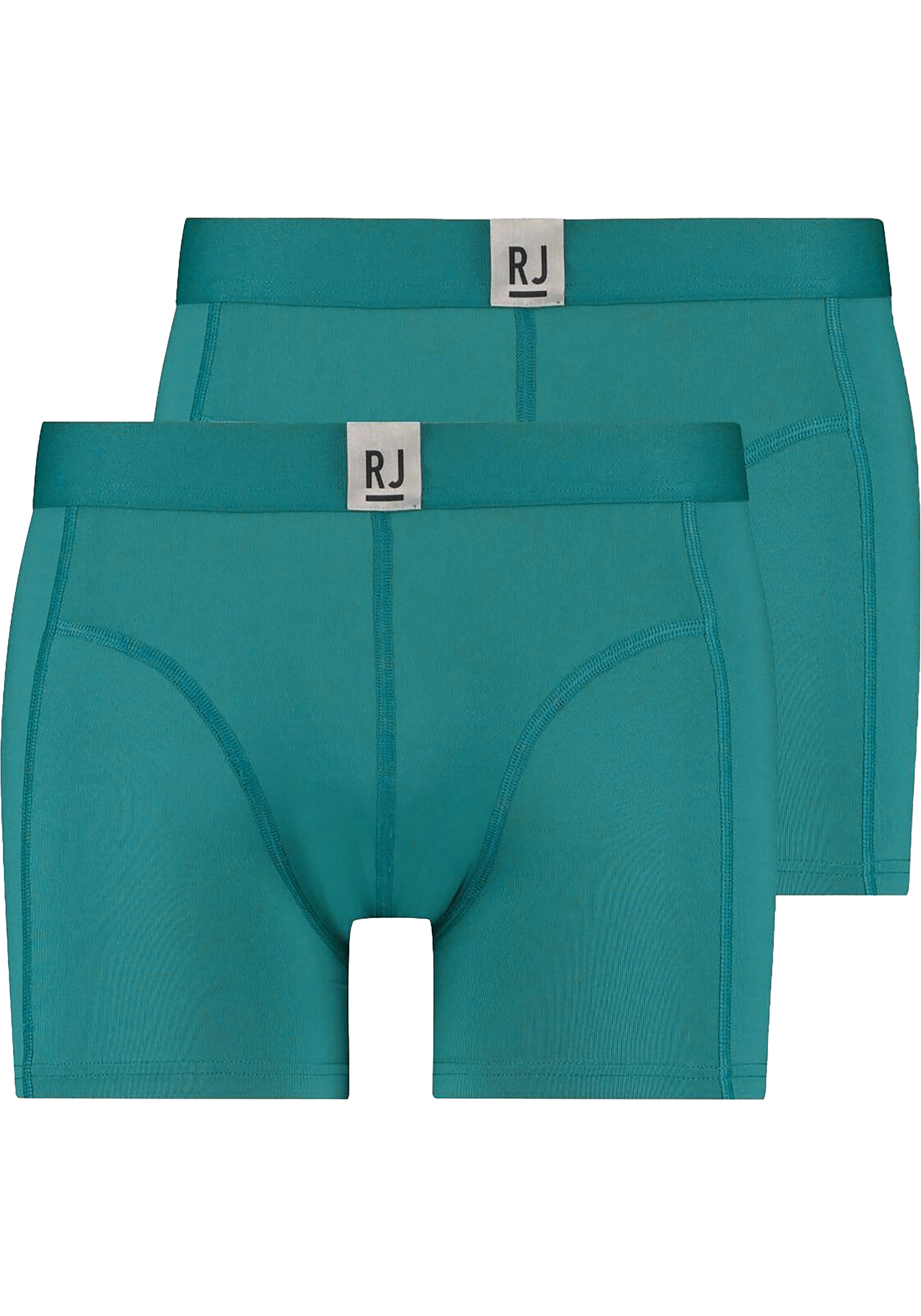 RJ Bodywear RJ Pure Color Jort heren boxer (2-pack), boxer extra lang, groen