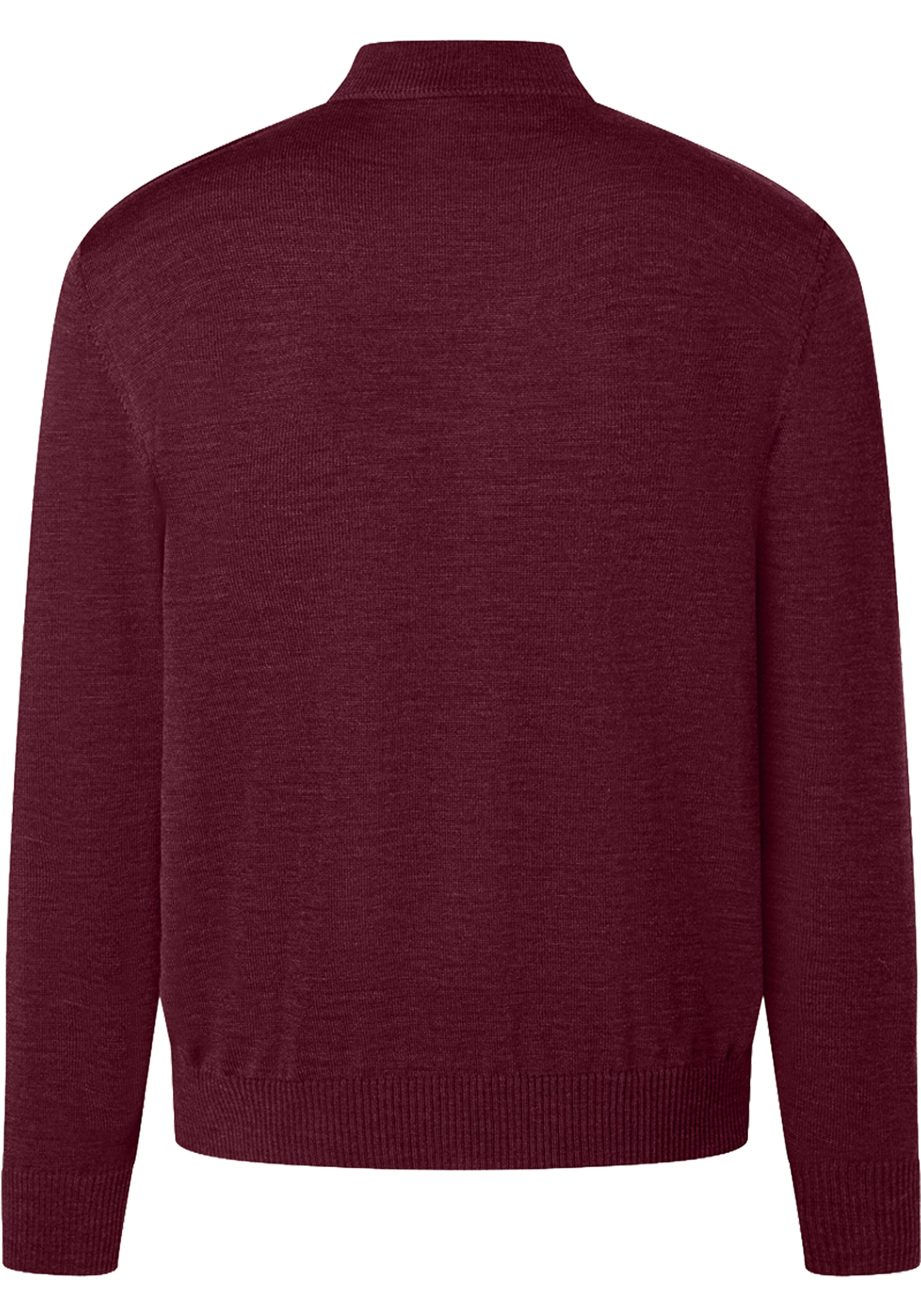 MAERZ Classic Fit heren trui met turtleneck wol, bordeaux rood