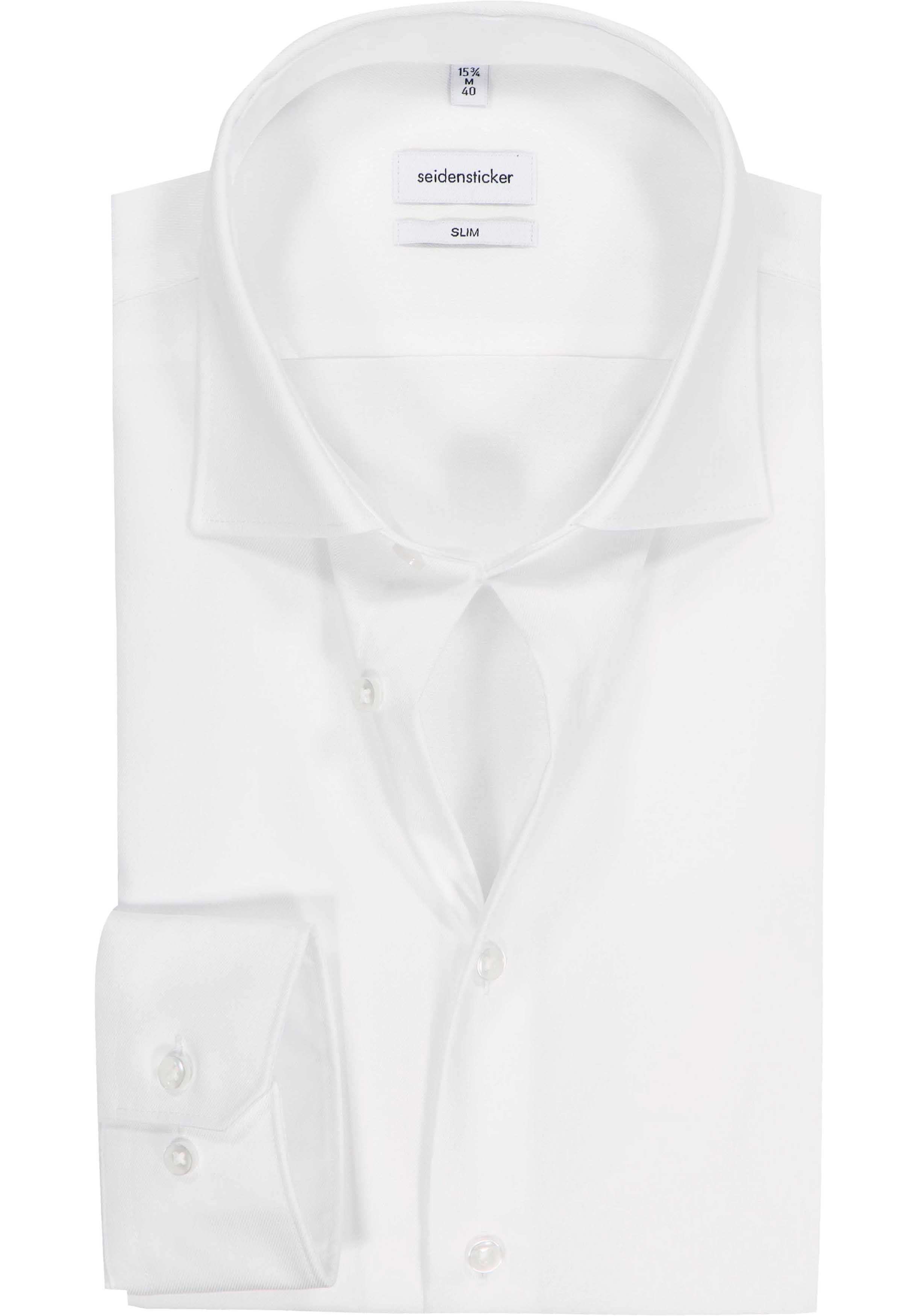 Seidensticker slim fit overhemd, popeline, wit