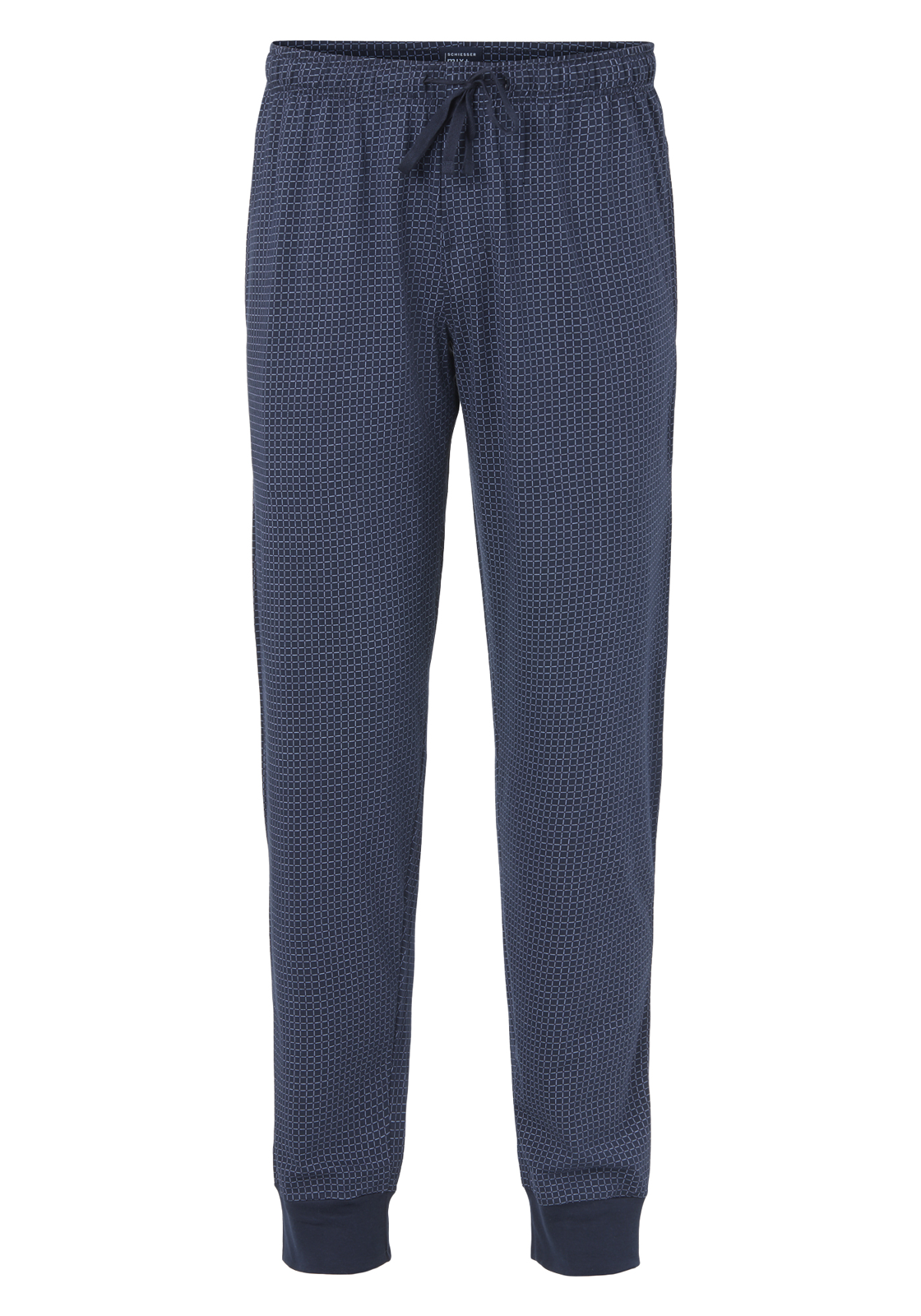 schiesser_pyjama163839835 SCHIESSER Mix+Relax lounge broek, lange pijpen met boord, dun, blauw geruit