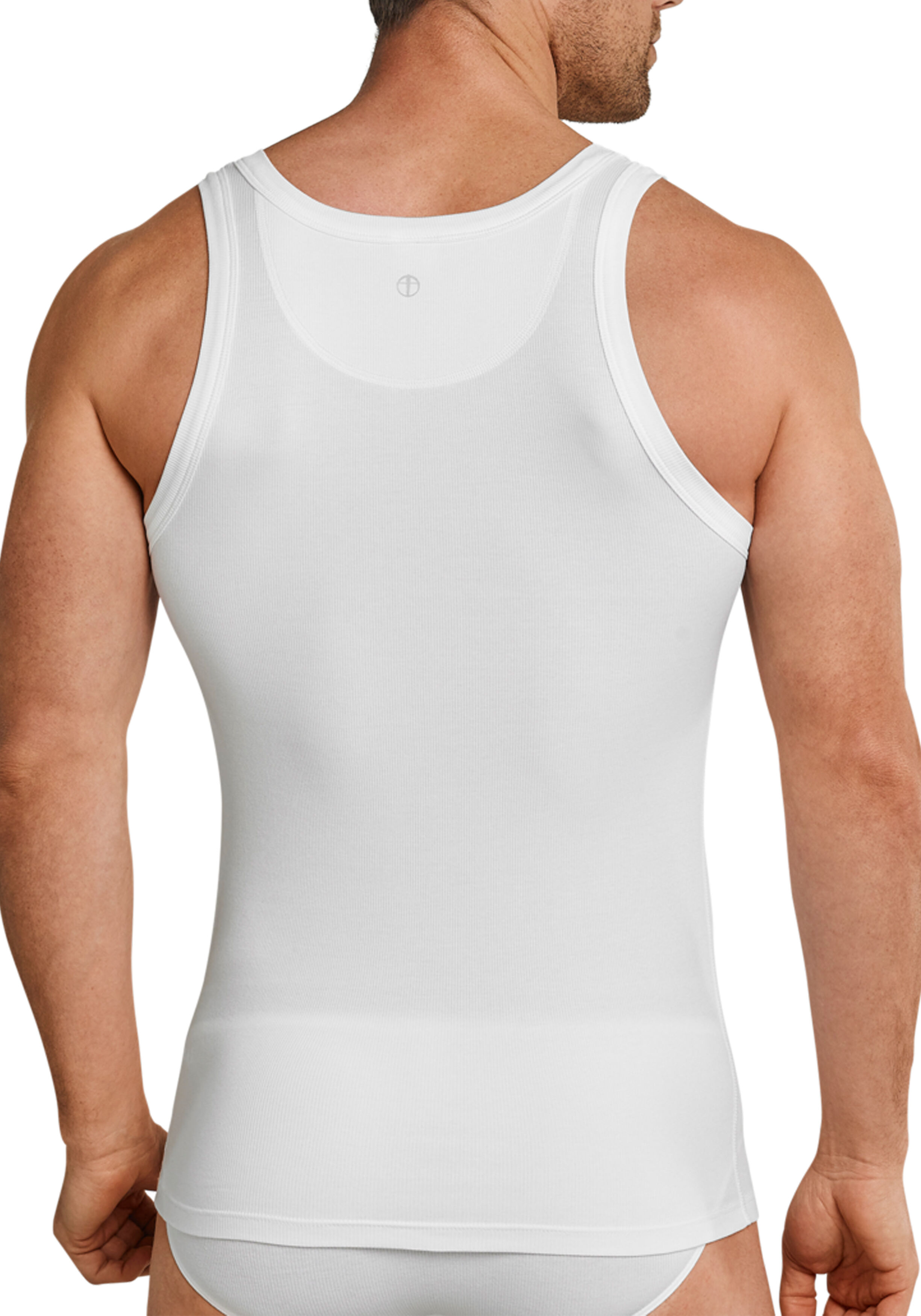SCHIESSER Retro Rib singlet (1-pack), dubbelrib, wit
