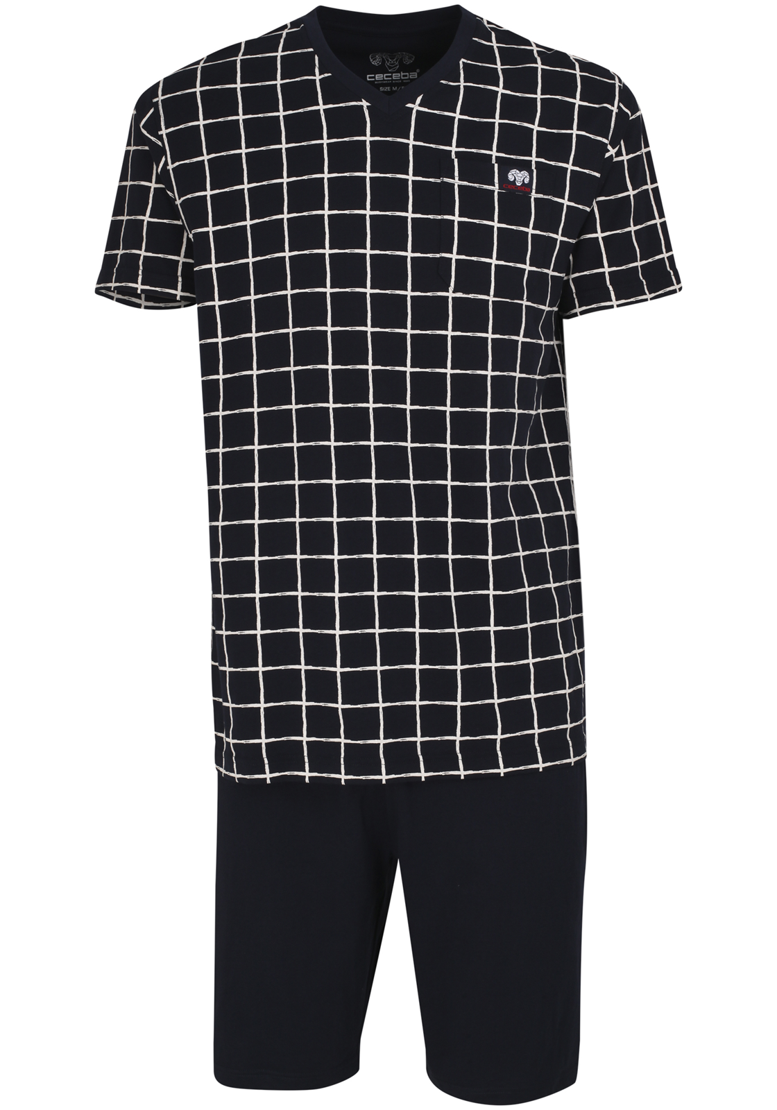 10-4059995137549-ceceba-heren-shortama_HR Ceceba heren shortama, donkerblauw met wit geruit