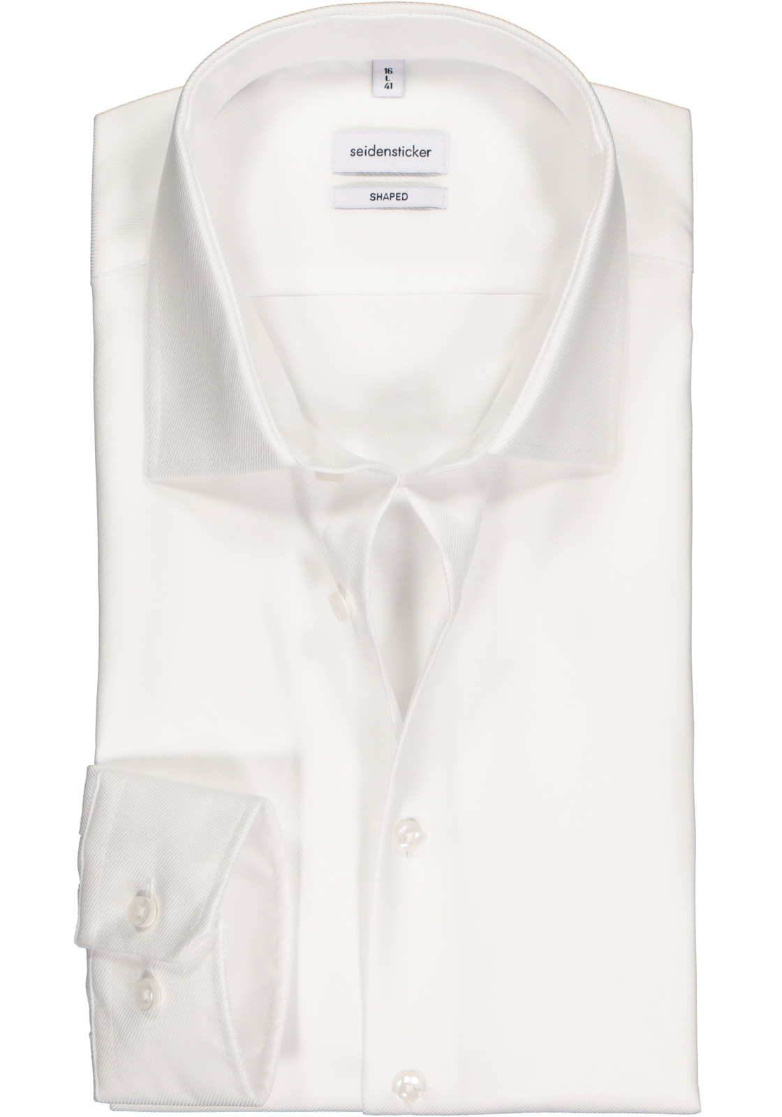 Seidensticker shaped fit overhemd, twill, wit Seidensticker shaped fit overhemd, twill, wit