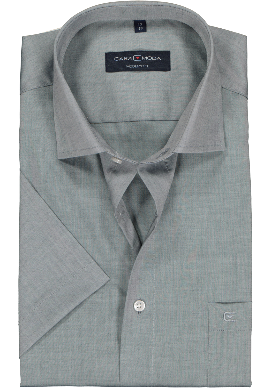 1-4060031449298_casa-moda-overhemd_HR CASA MODA modern fit overhemd, korte mouw, grijs