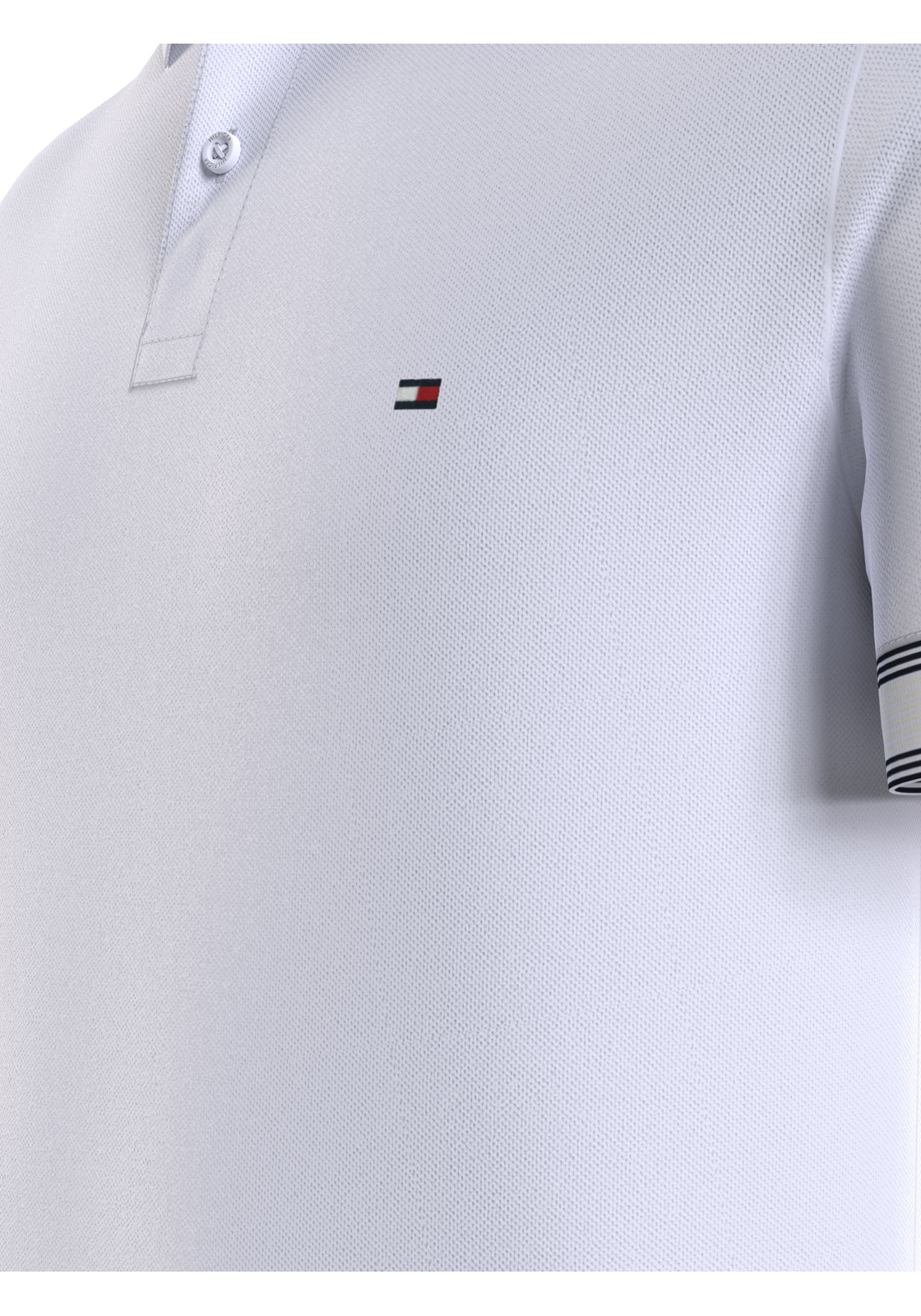 image_6_MW0MW34780YBR_D3_C4101wid2000amphei2000ampop_usm1710 Tommy Hilfiger Flag Cuff Slim Polo, heren poloshirt, wit