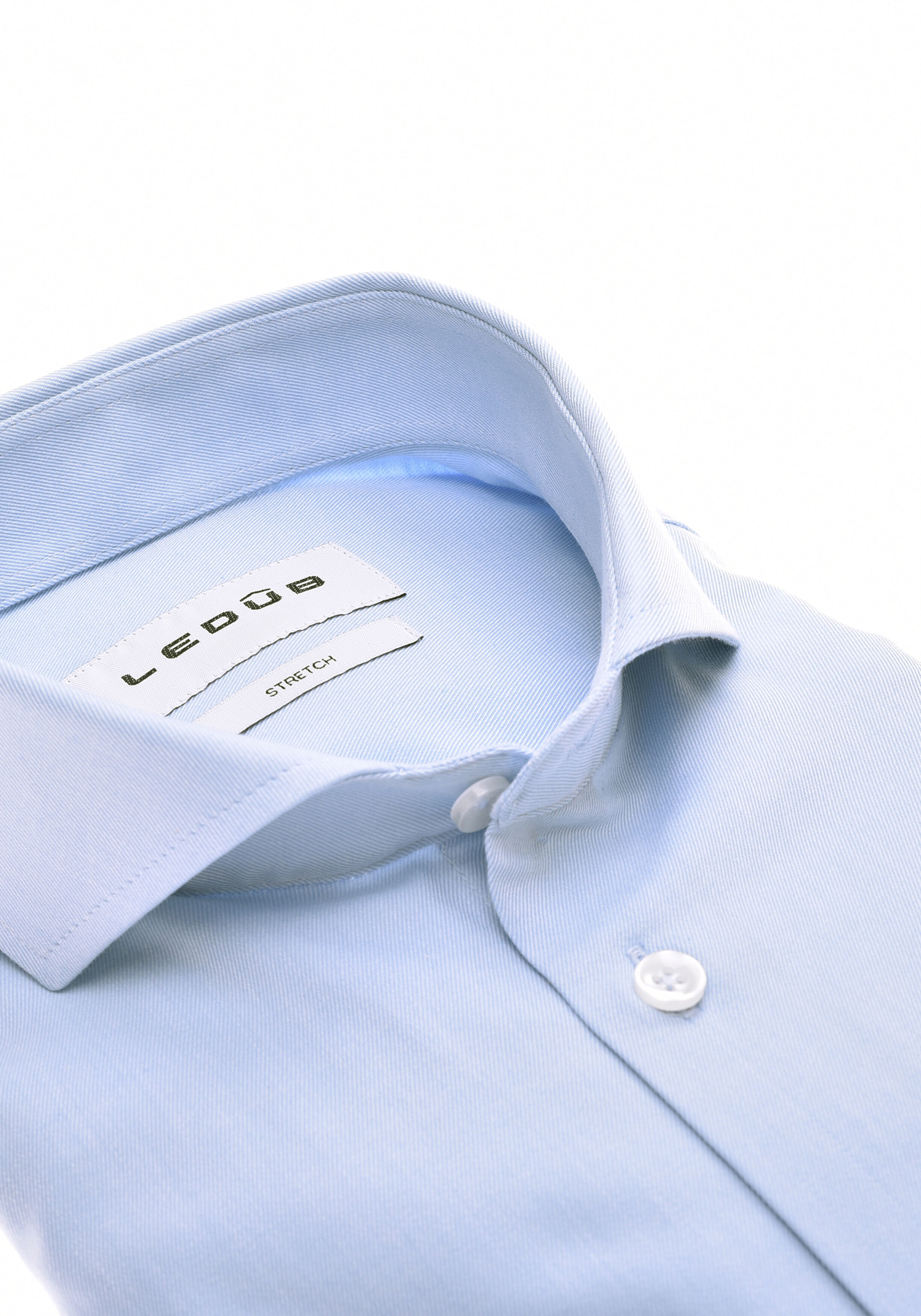 Ledub slim fit overhemd, popeline, lichtblauw
