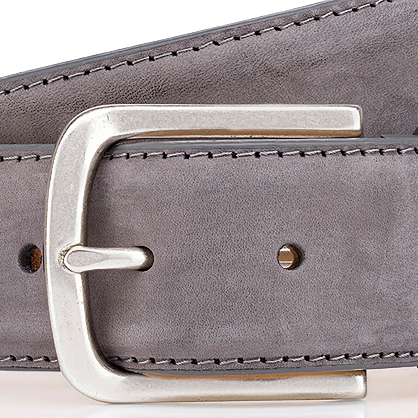 LINDENMANN leren heren riem, grijs