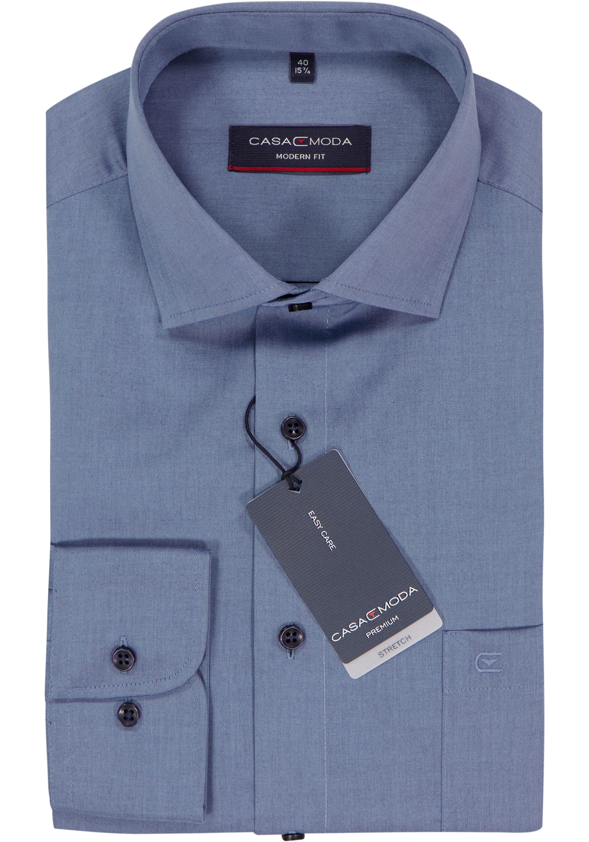 CASA MODA modern fit overhemd, popeline, blauw