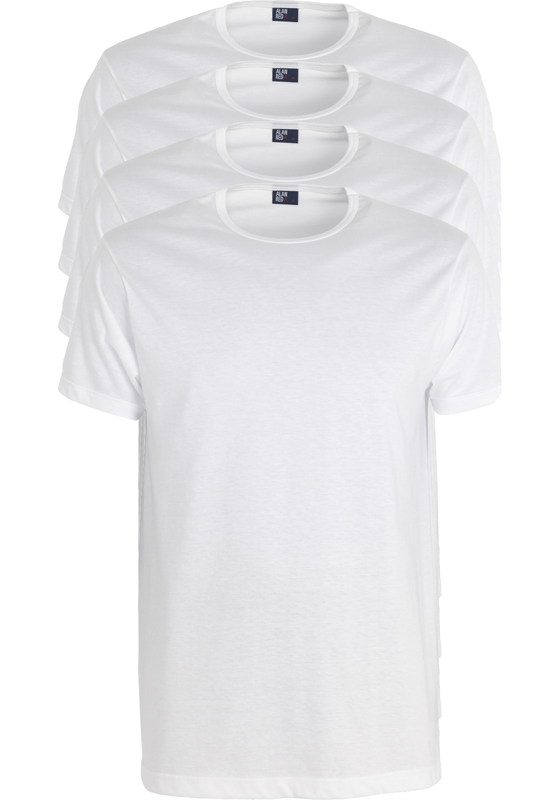 ALAN RED T-shirts Derby extra lang (4-pack), O-hals, wit  ALAN RED T-shirts Derby extra lang (4-pack), O-hals, wit