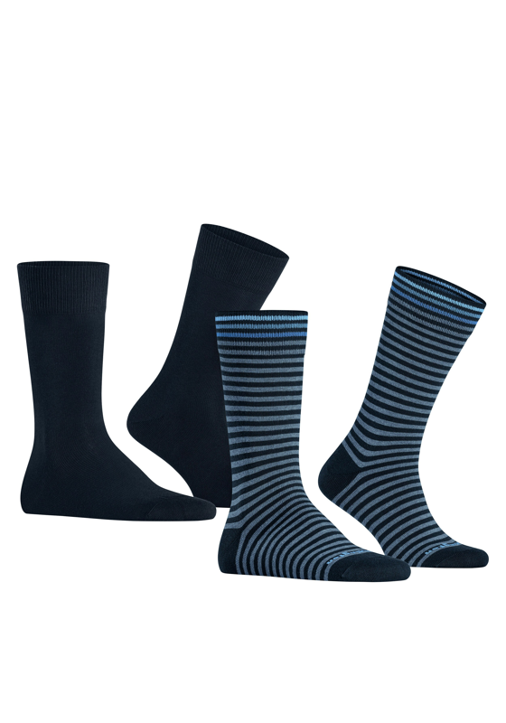 Burlington Everyday Stripe 2-Pack herensokken, blauw (marine) Burlington Everyday Stripe 2-Pack herensokken, blauw (marine)