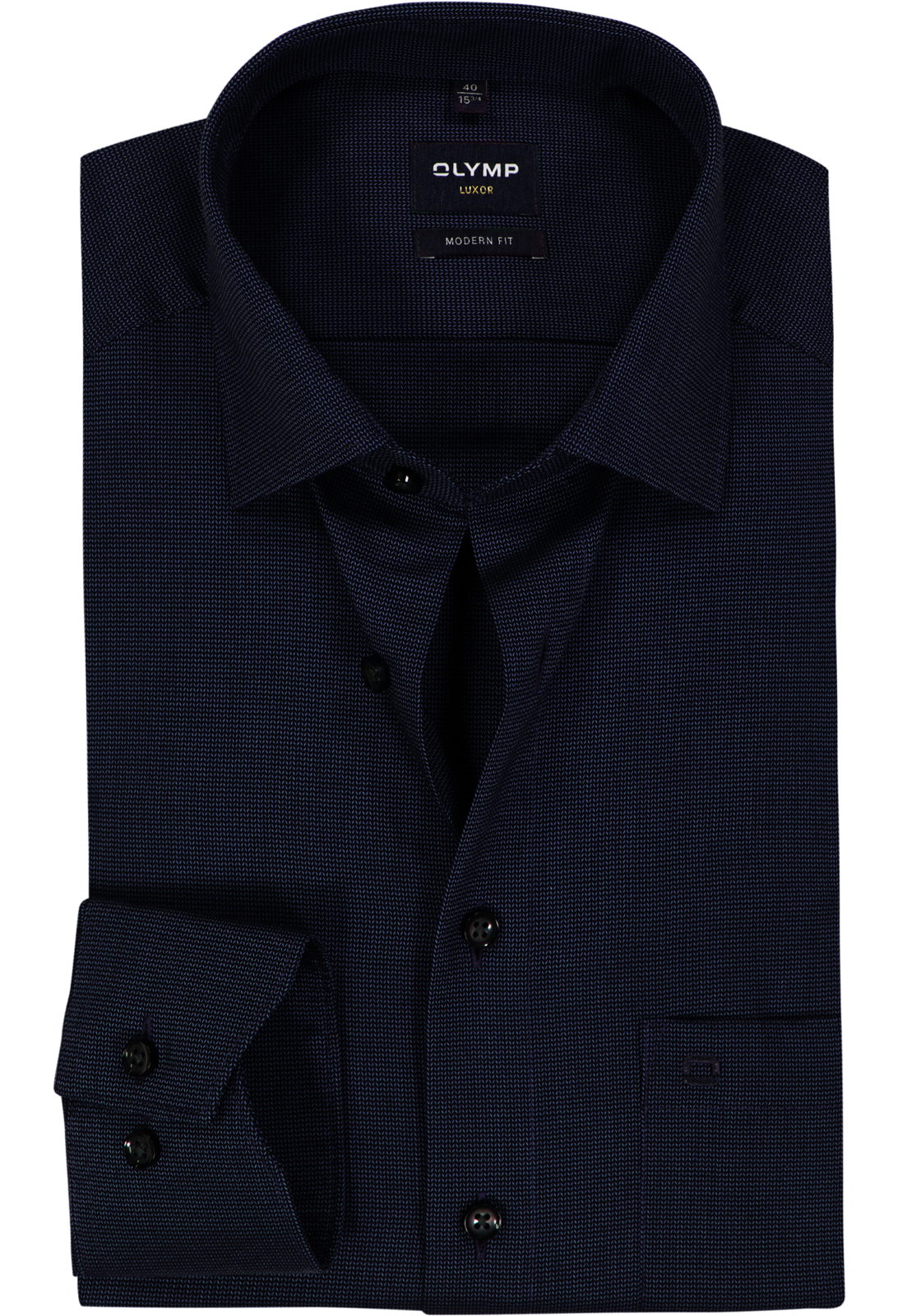 OLYMP Luxor modern fit overhemd, structuur, marine blauw OLYMP Luxor modern fit overhemd, structuur, marine blauw