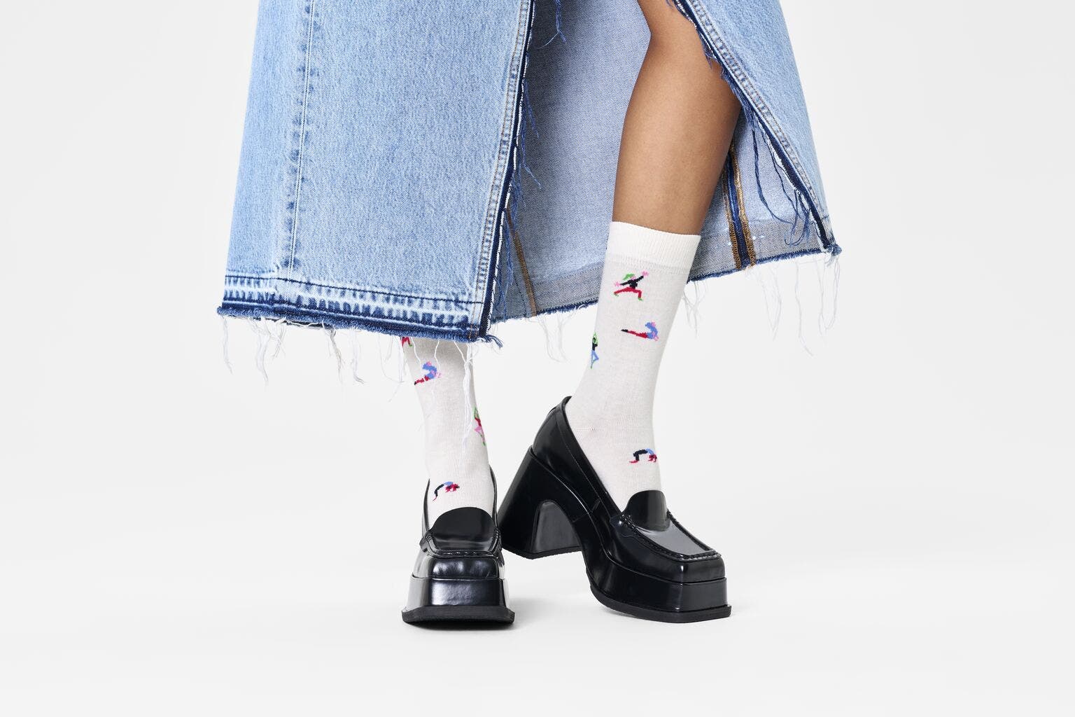 Happy Socks Yogi Sock, unisex sokken, wit