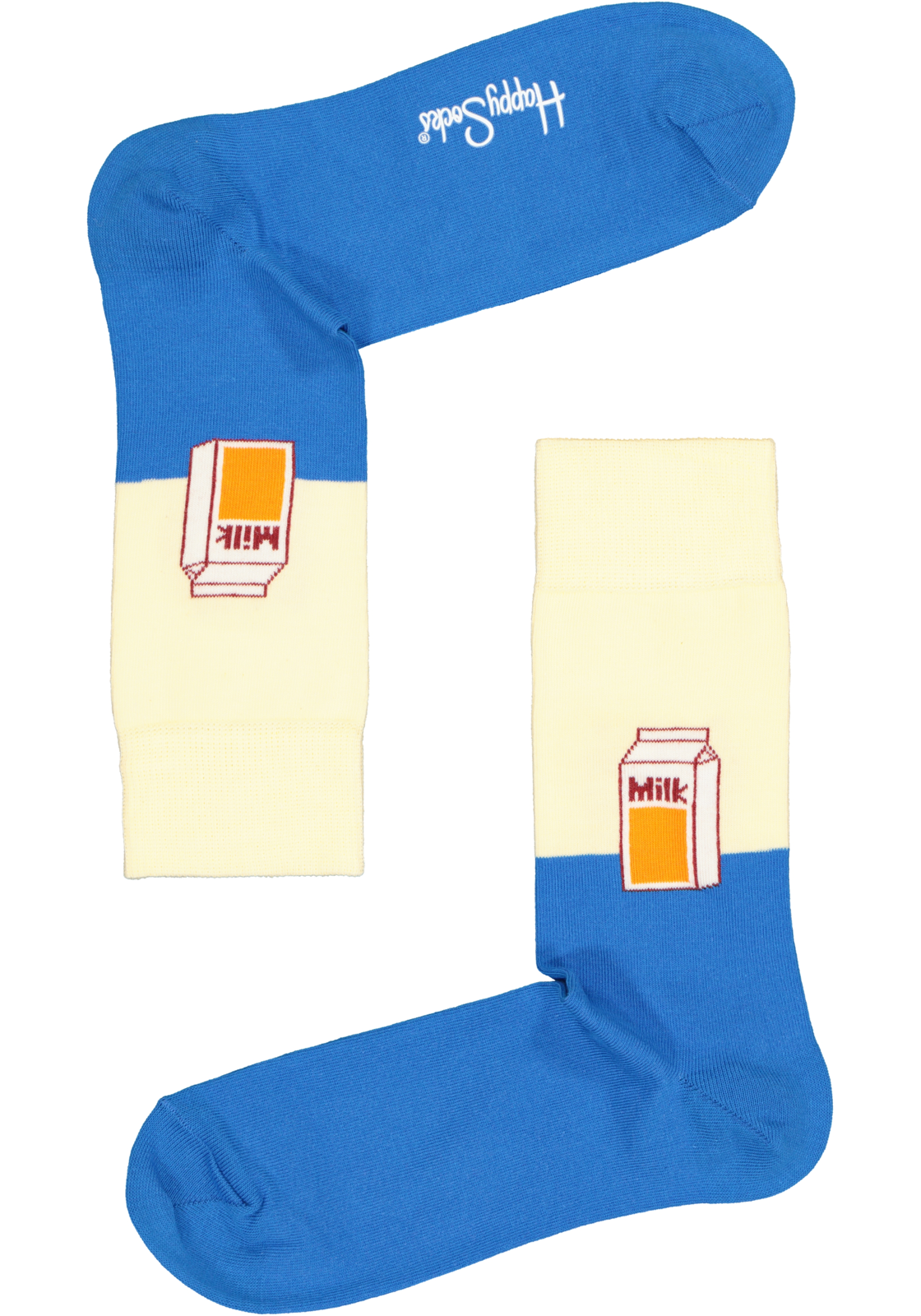 2-7333102535662_happy_socks__HR Happy Socks Milk Sock, blauw-witte melk